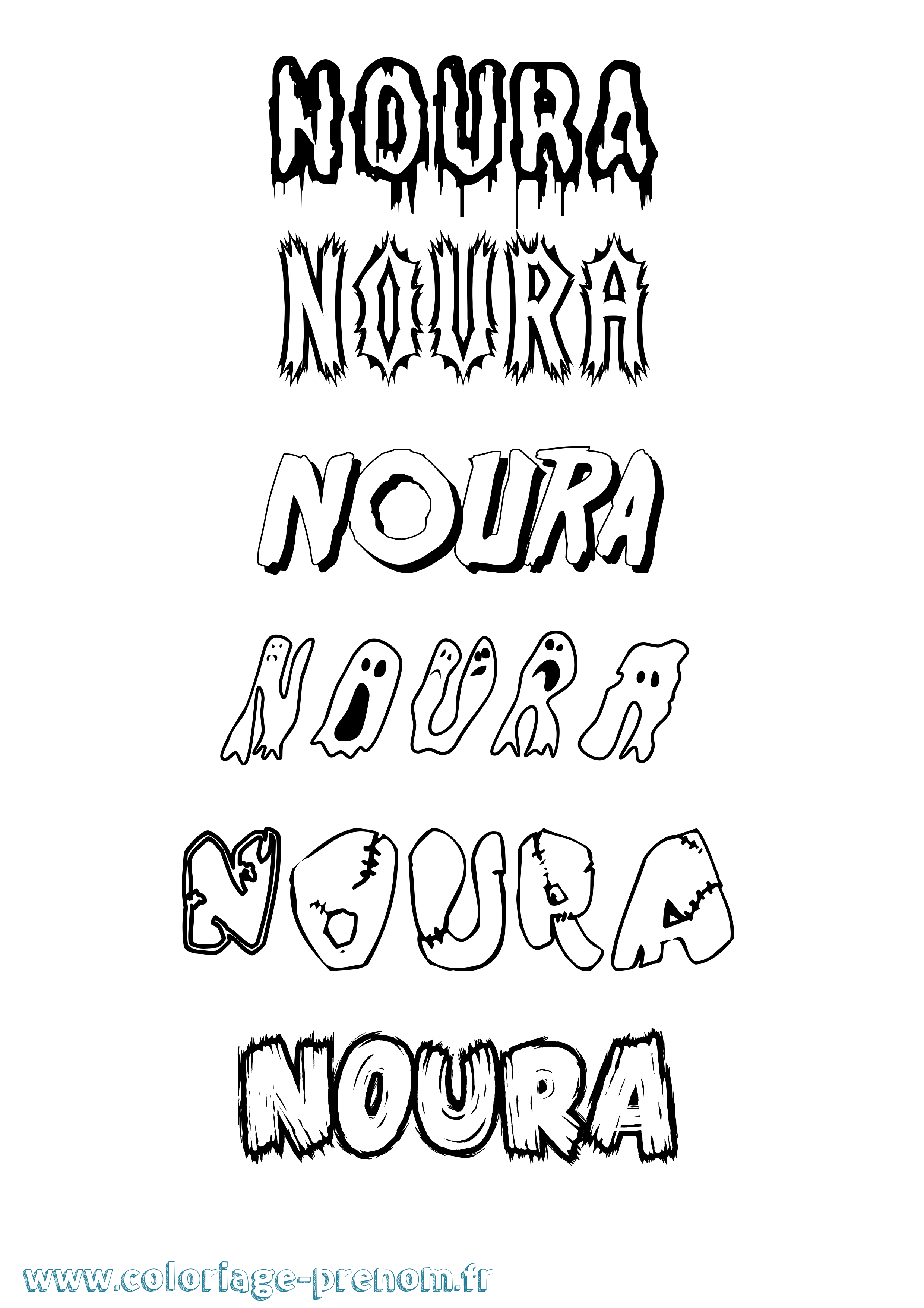 Coloriage Noura Coloriage prénom Noura