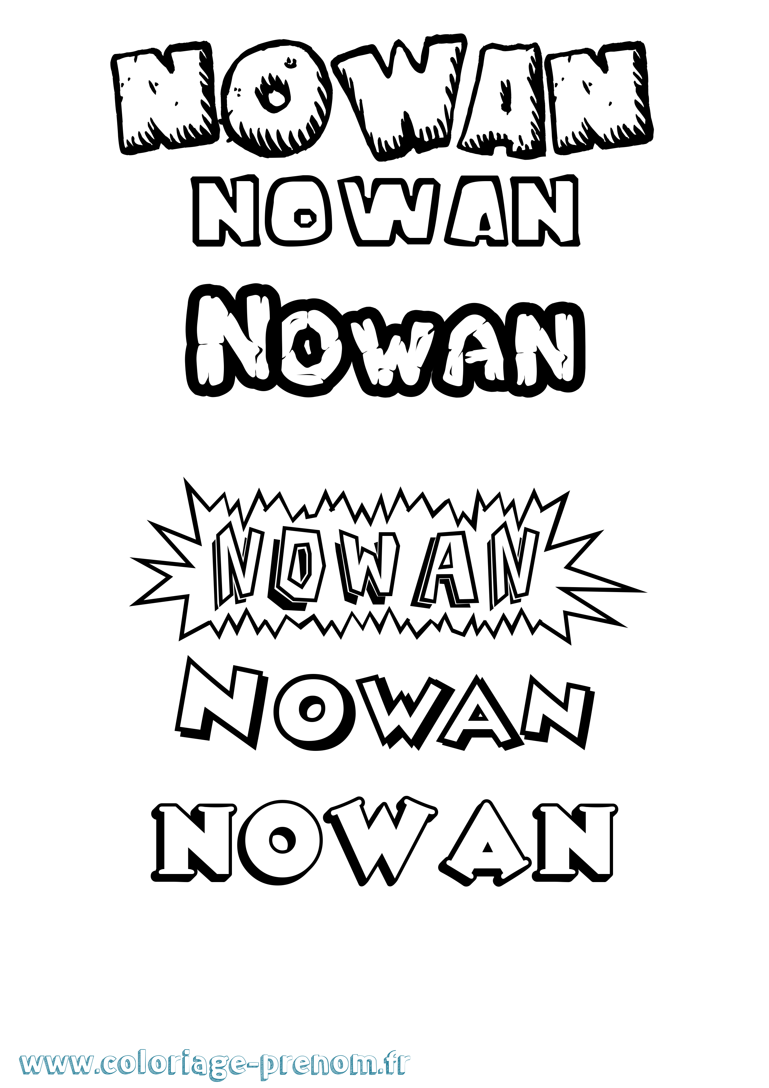 Coloriage Nowan Dessin Animé Coloriage prénom Nowan Dessin Animé