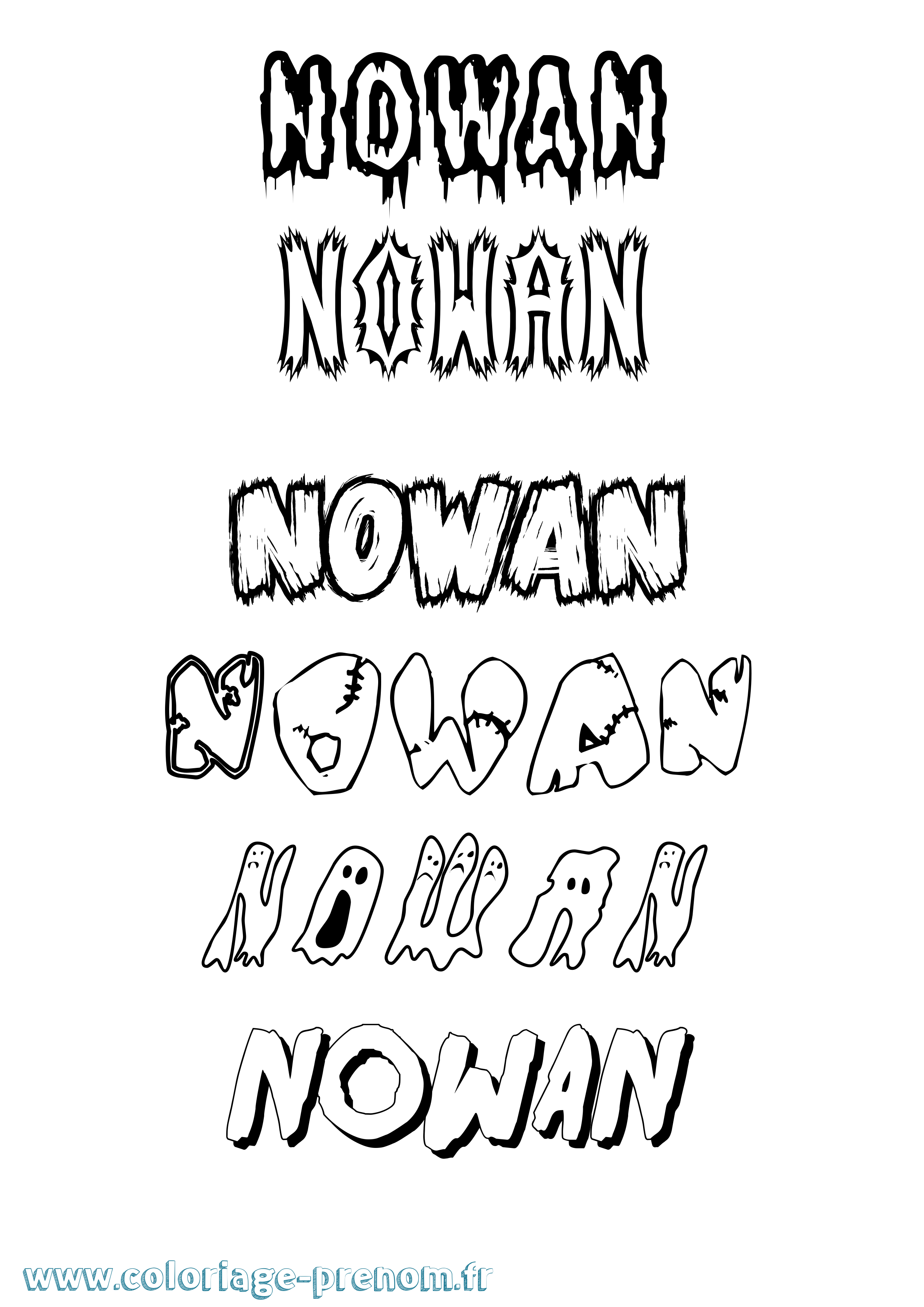 Coloriage Nowan Frisson Coloriage prénom Nowan Frisson