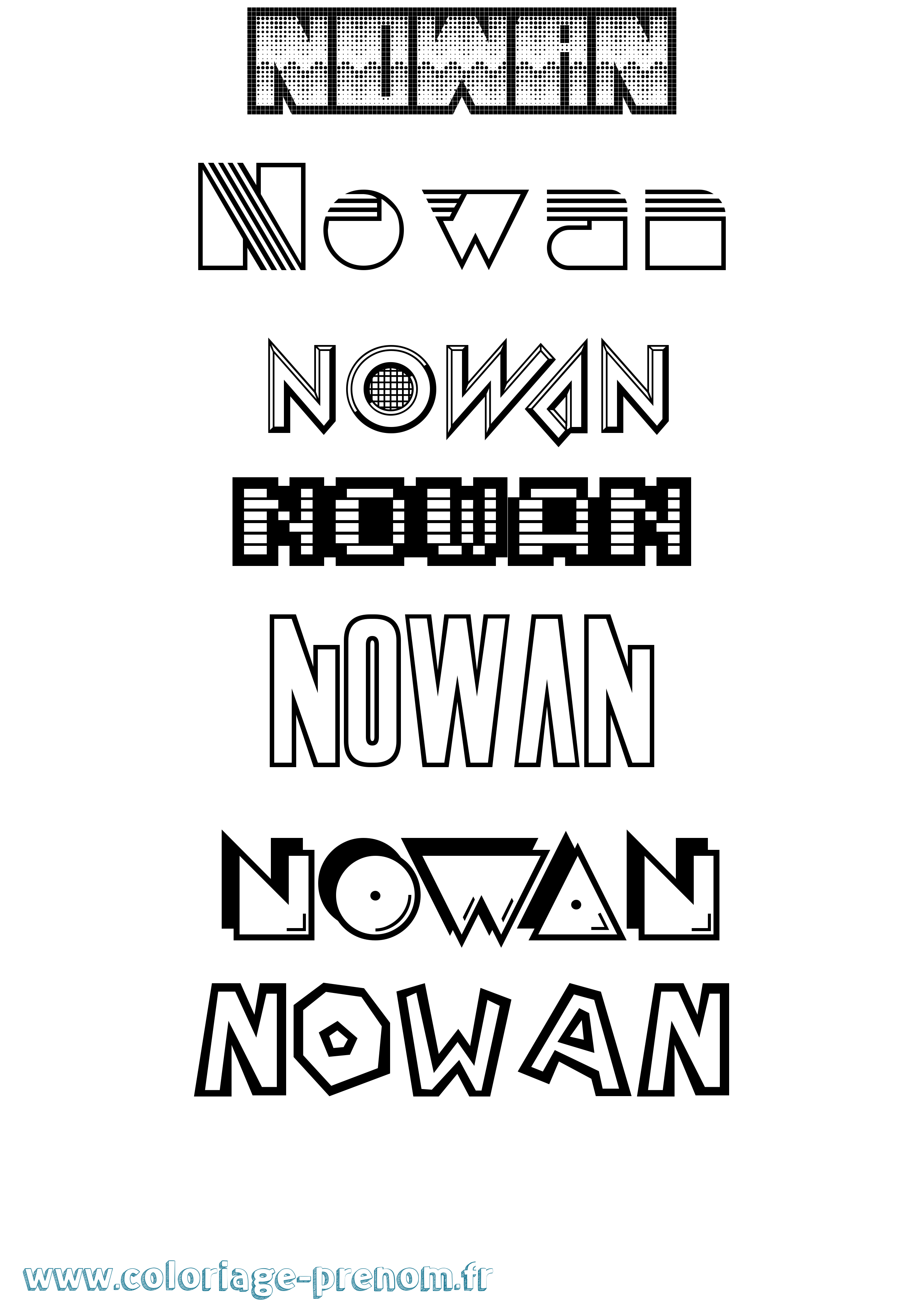 Coloriage Nowan Jeux Vidéos Coloriage prénom Nowan Jeux Vidéos