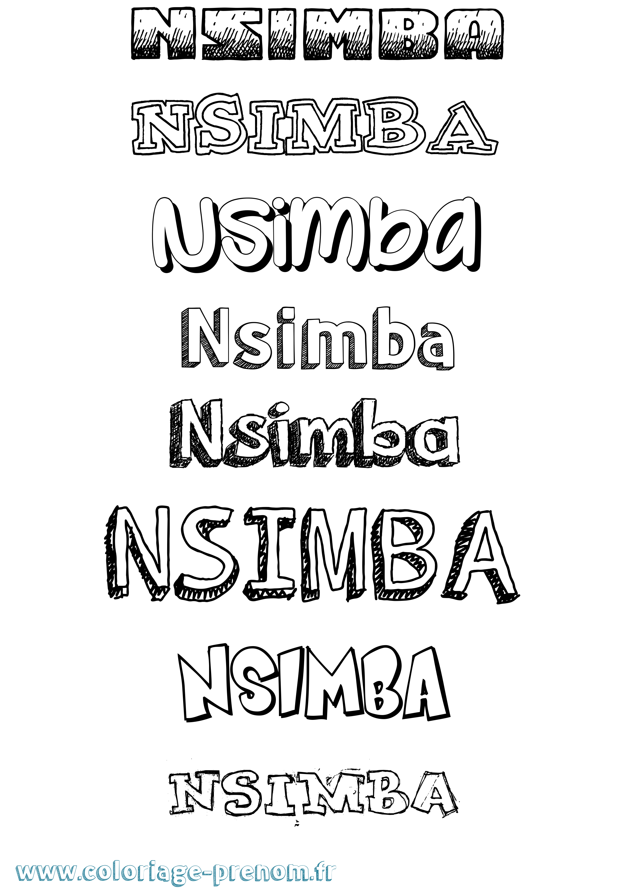 Coloriage prénom Nsimba Dessiné
