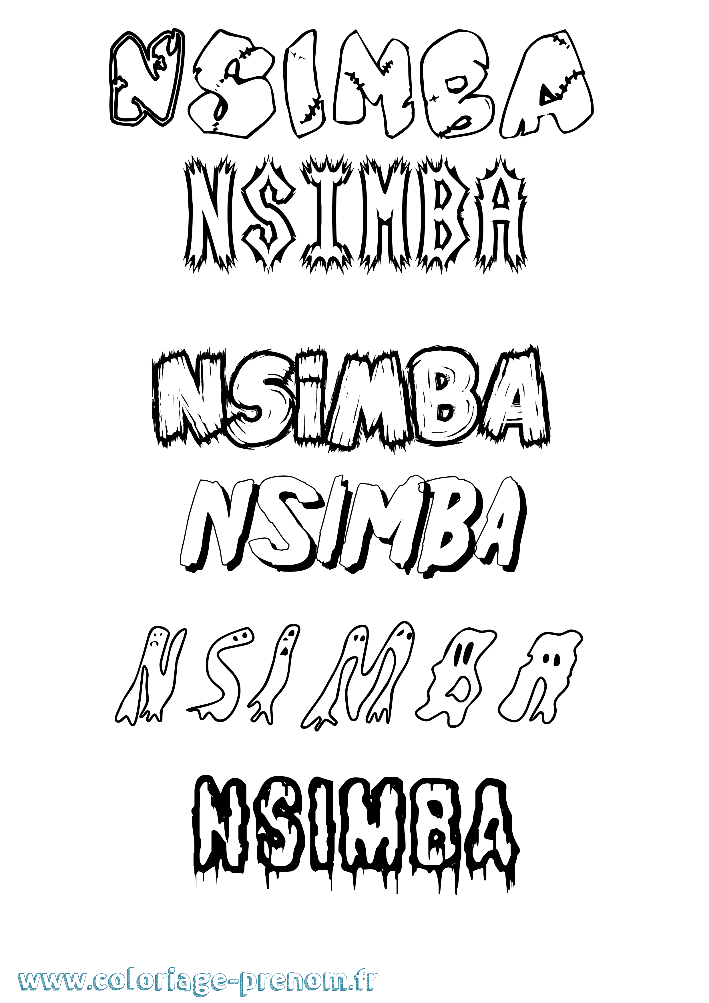 Coloriage prénom Nsimba Frisson