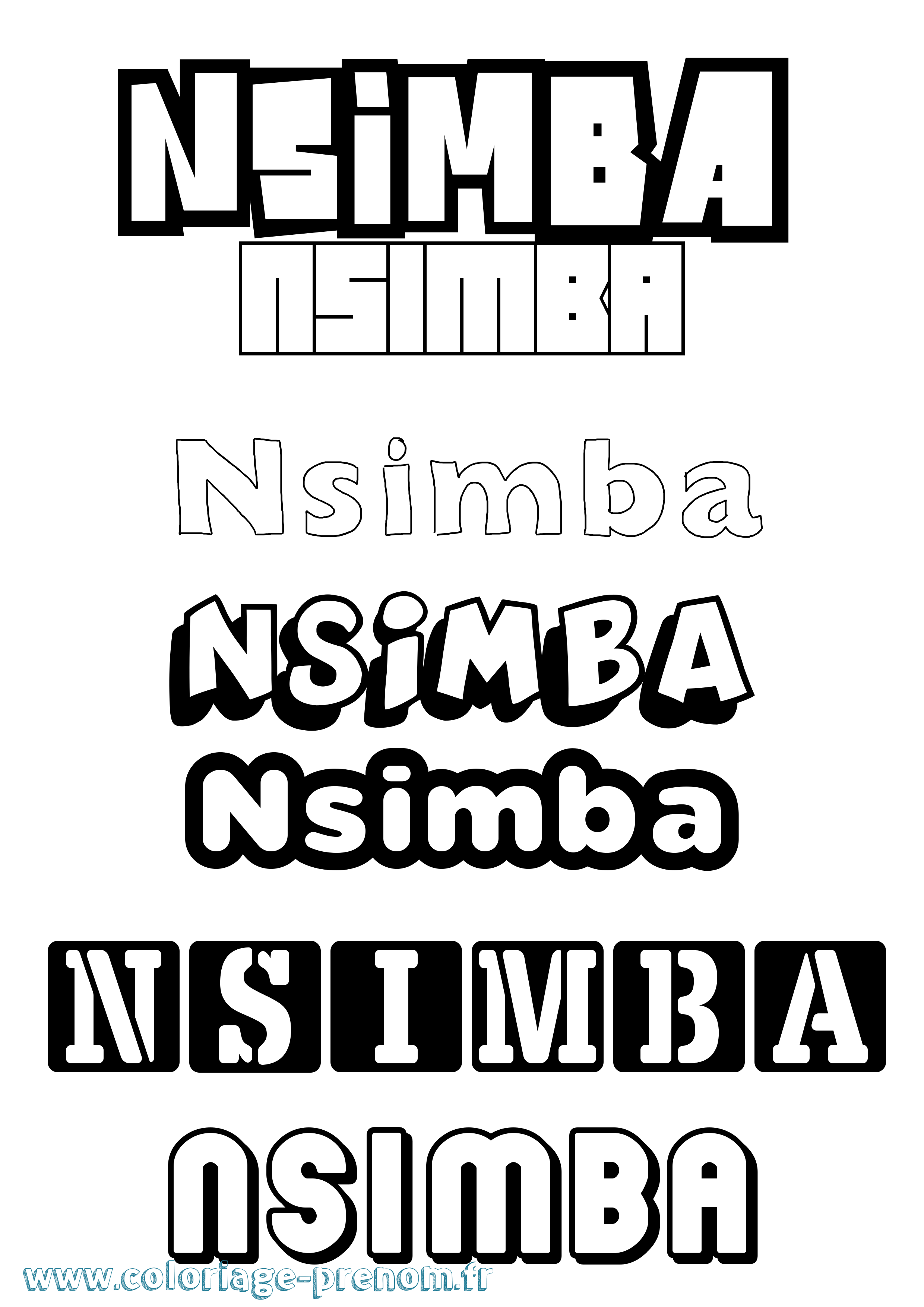 Coloriage prénom Nsimba Simple