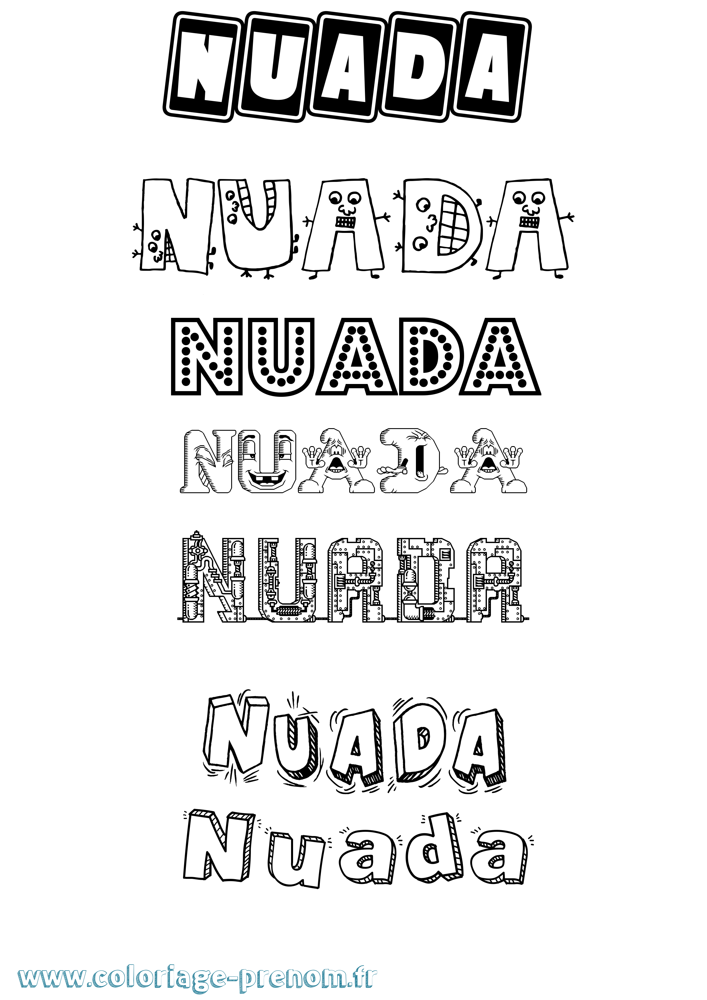 Coloriage prénom Nuada Fun