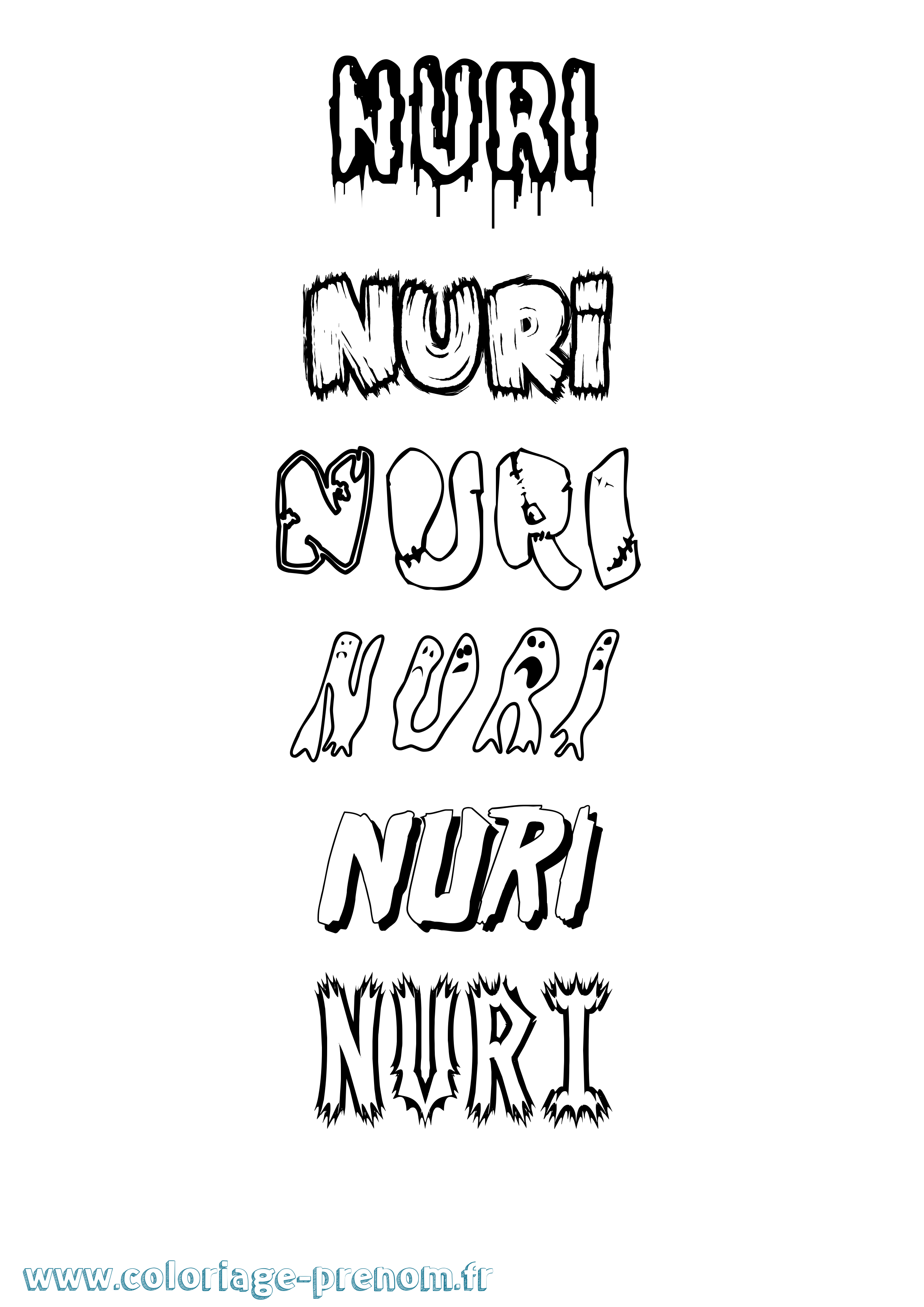 Coloriage Nuri Frisson Coloriage prénom Nuri Frisson