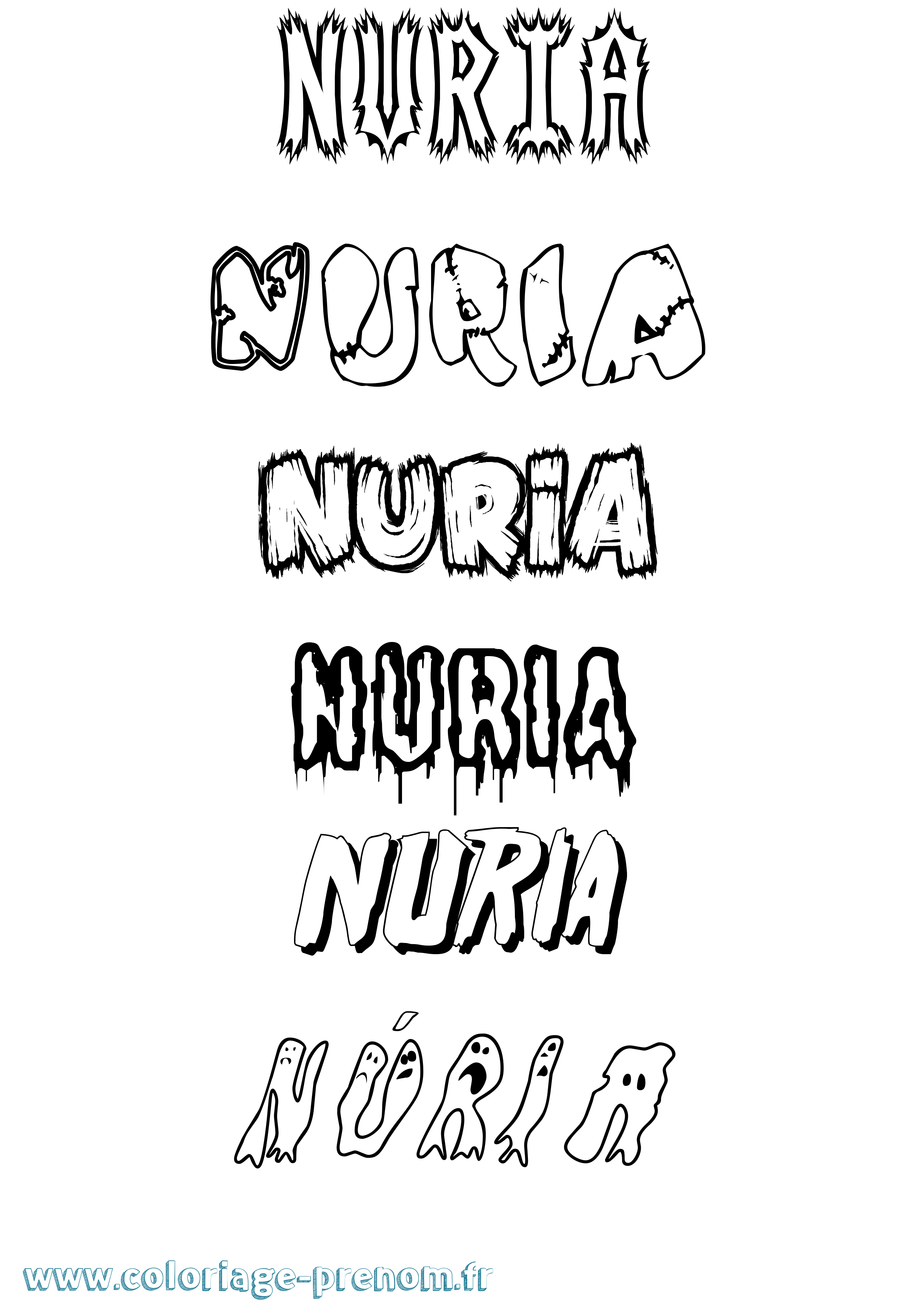 Coloriage Núria Frisson Coloriage prénom Núria Frisson