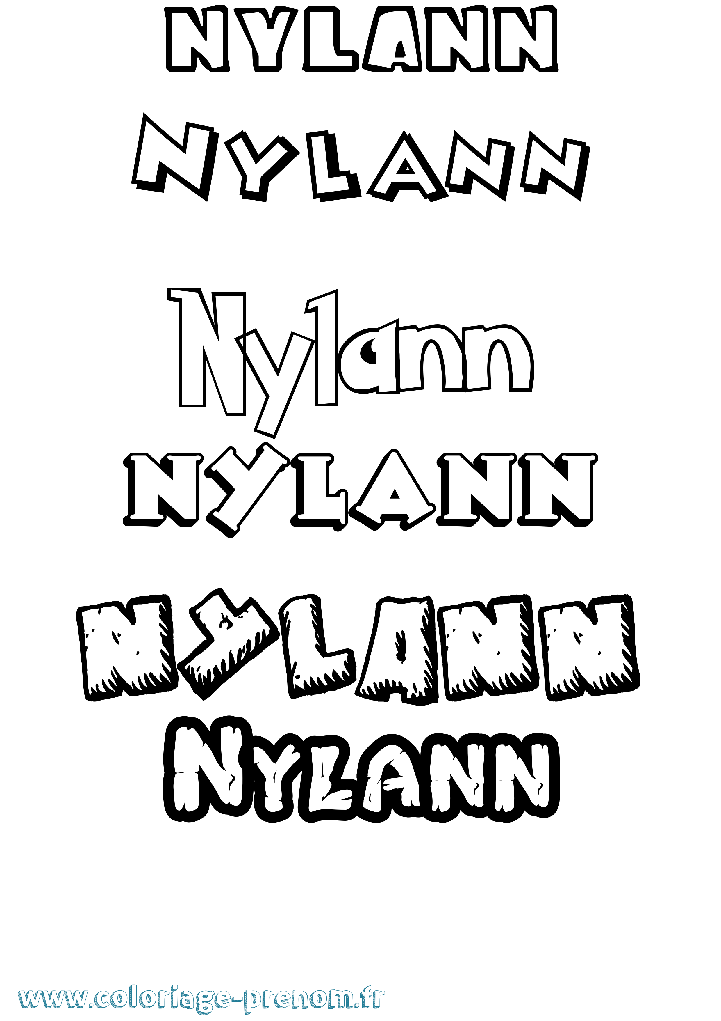 Coloriage Nylann Dessin Animé Coloriage prénom Nylann Dessin Animé