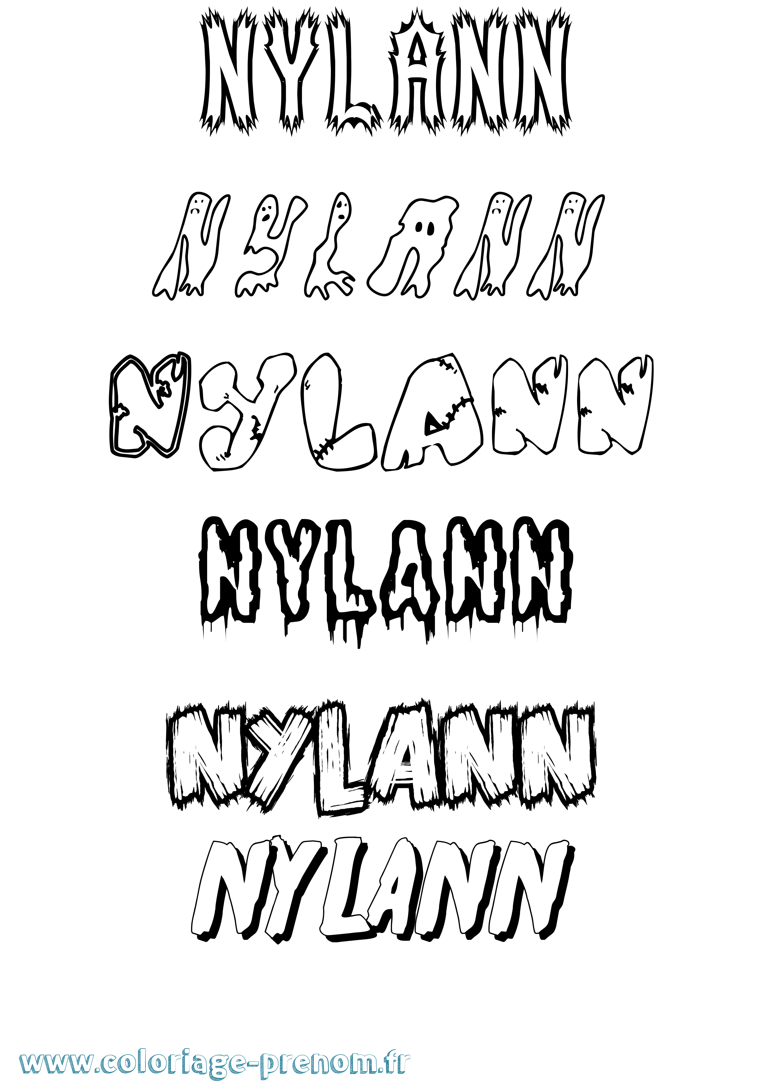 Coloriage Nylann Frisson Coloriage prénom Nylann Frisson