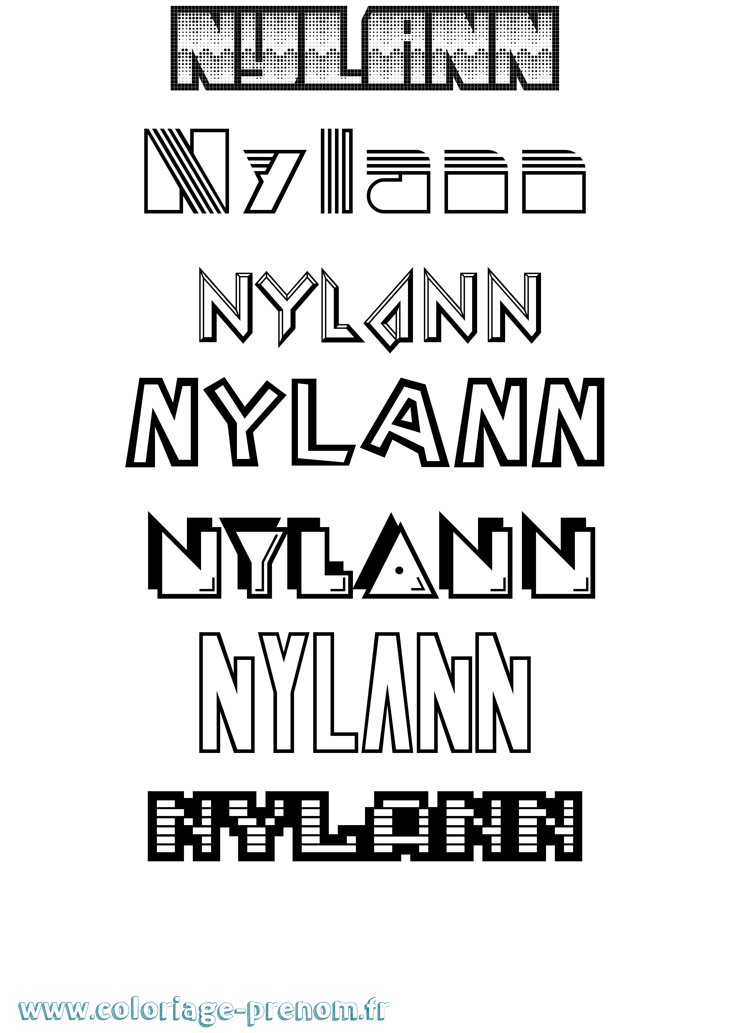 Coloriage Nylann Jeux Vidéos Coloriage prénom Nylann Jeux Vidéos
