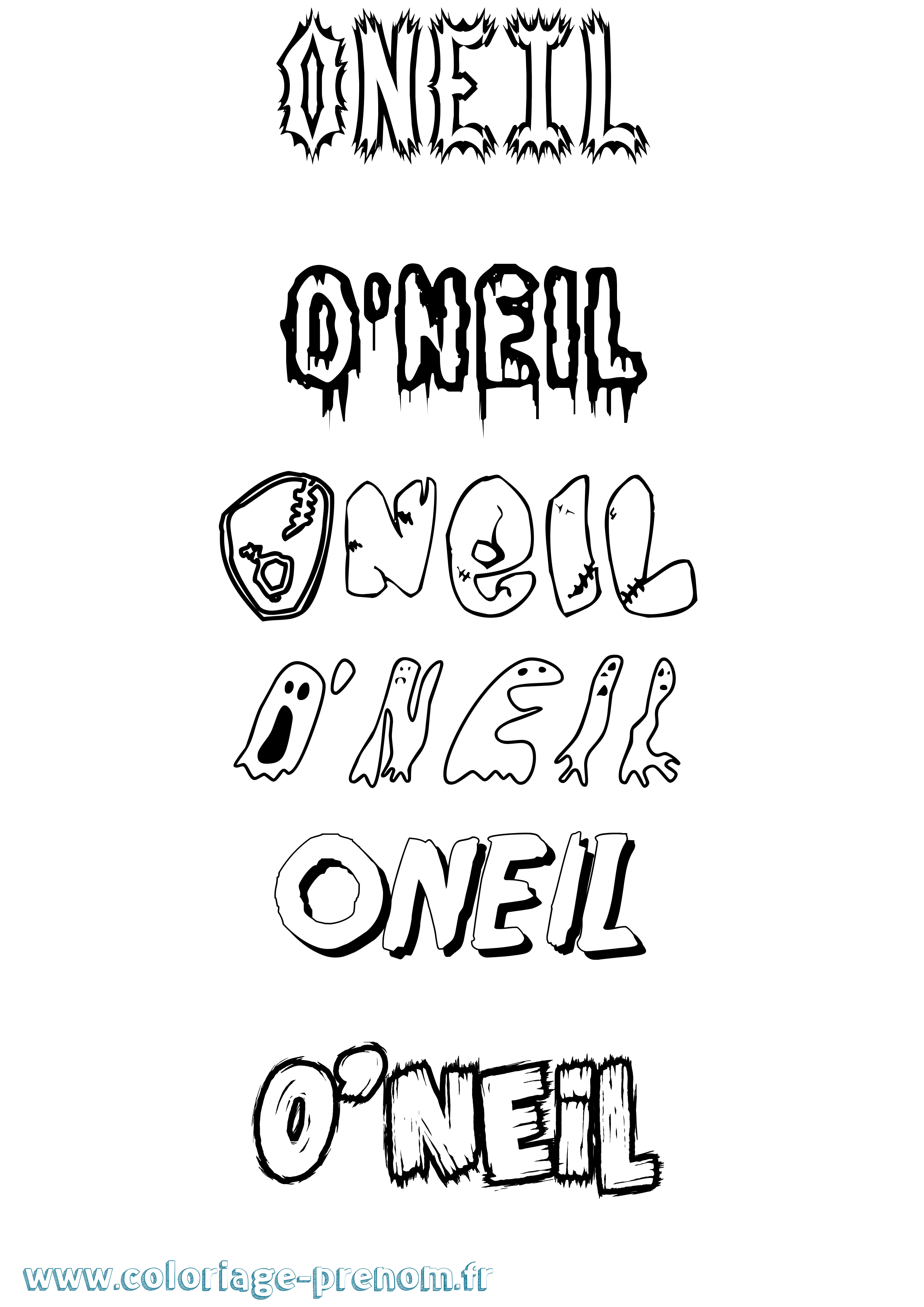 Coloriage O'Neil Frisson Coloriage prénom O'Neil Frisson