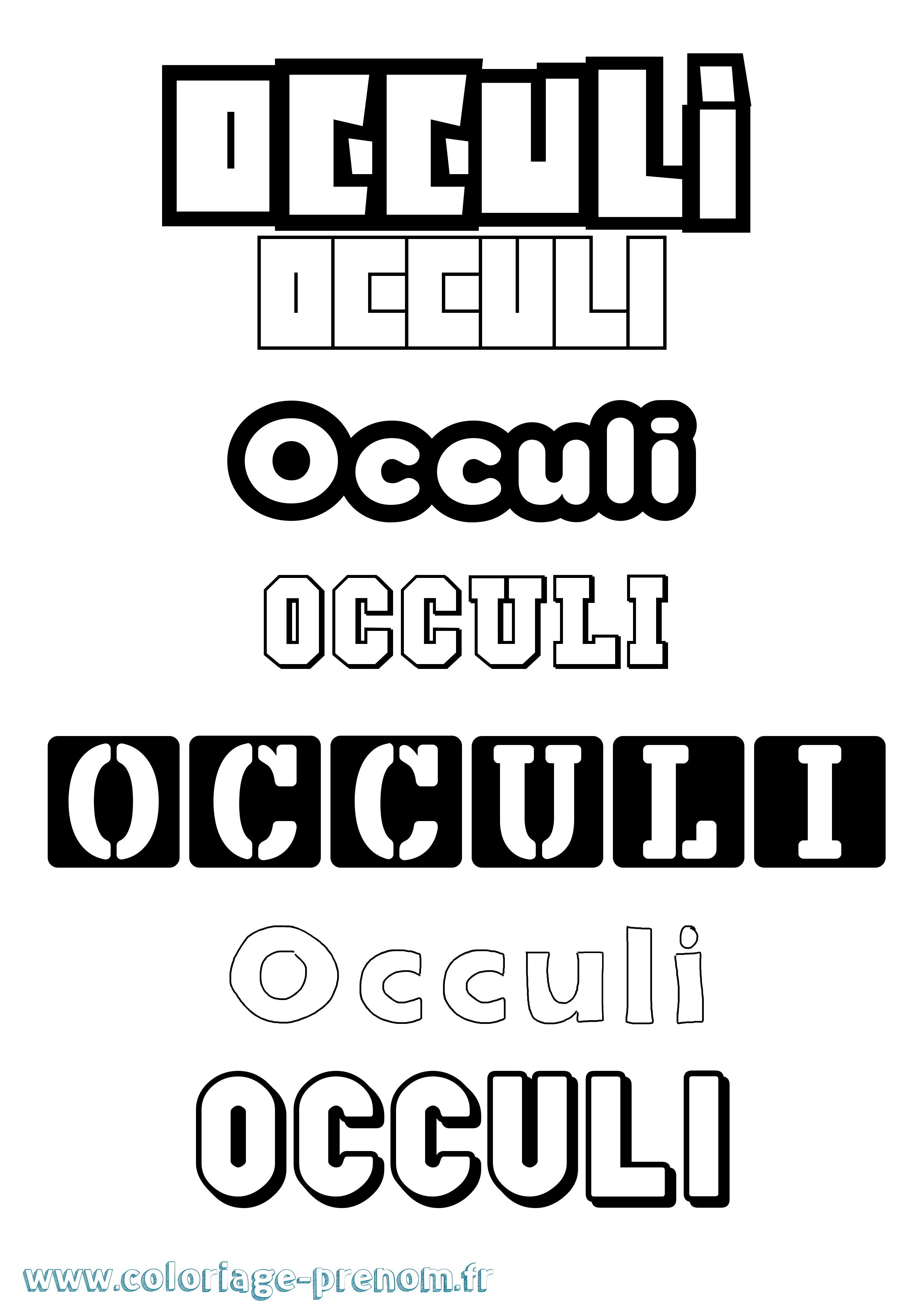 Coloriage prénom Occuli Simple