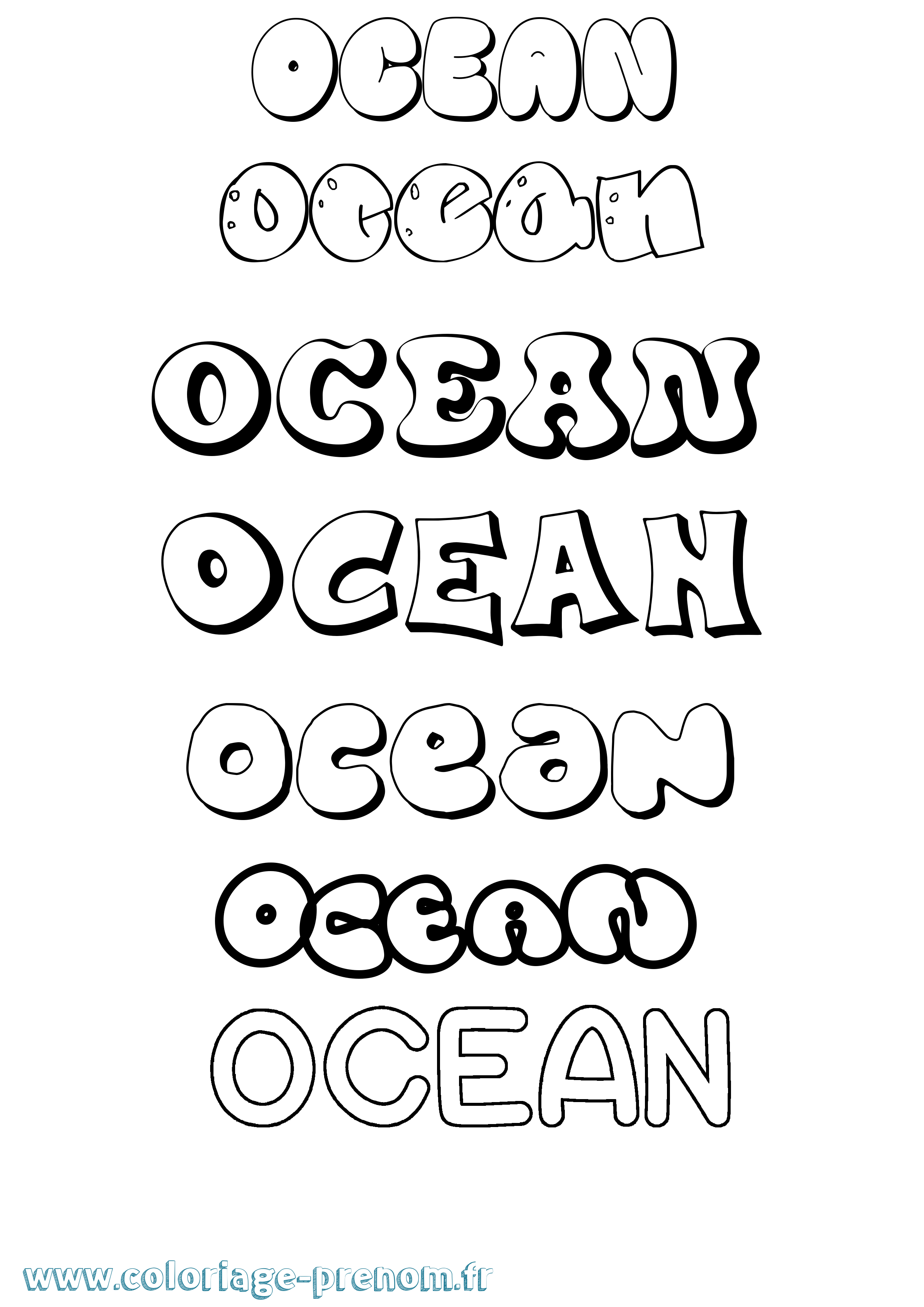 Coloriage Ocean Bubble Coloriage prénom Ocean Bubble