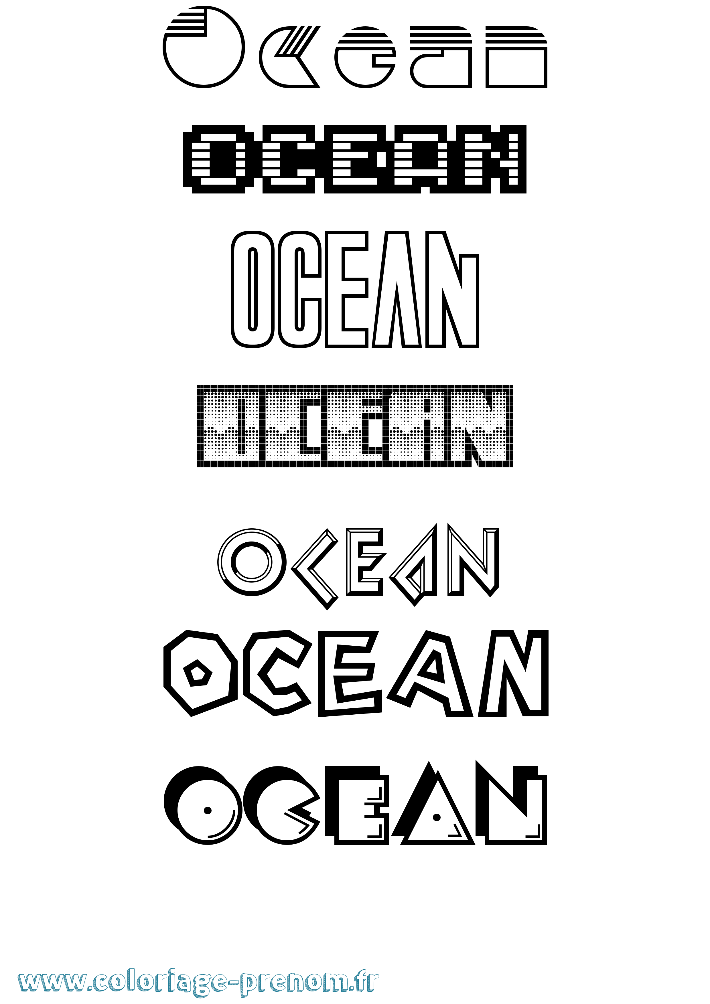 Coloriage Ocean Jeux Vidéos Coloriage prénom Ocean Jeux Vidéos