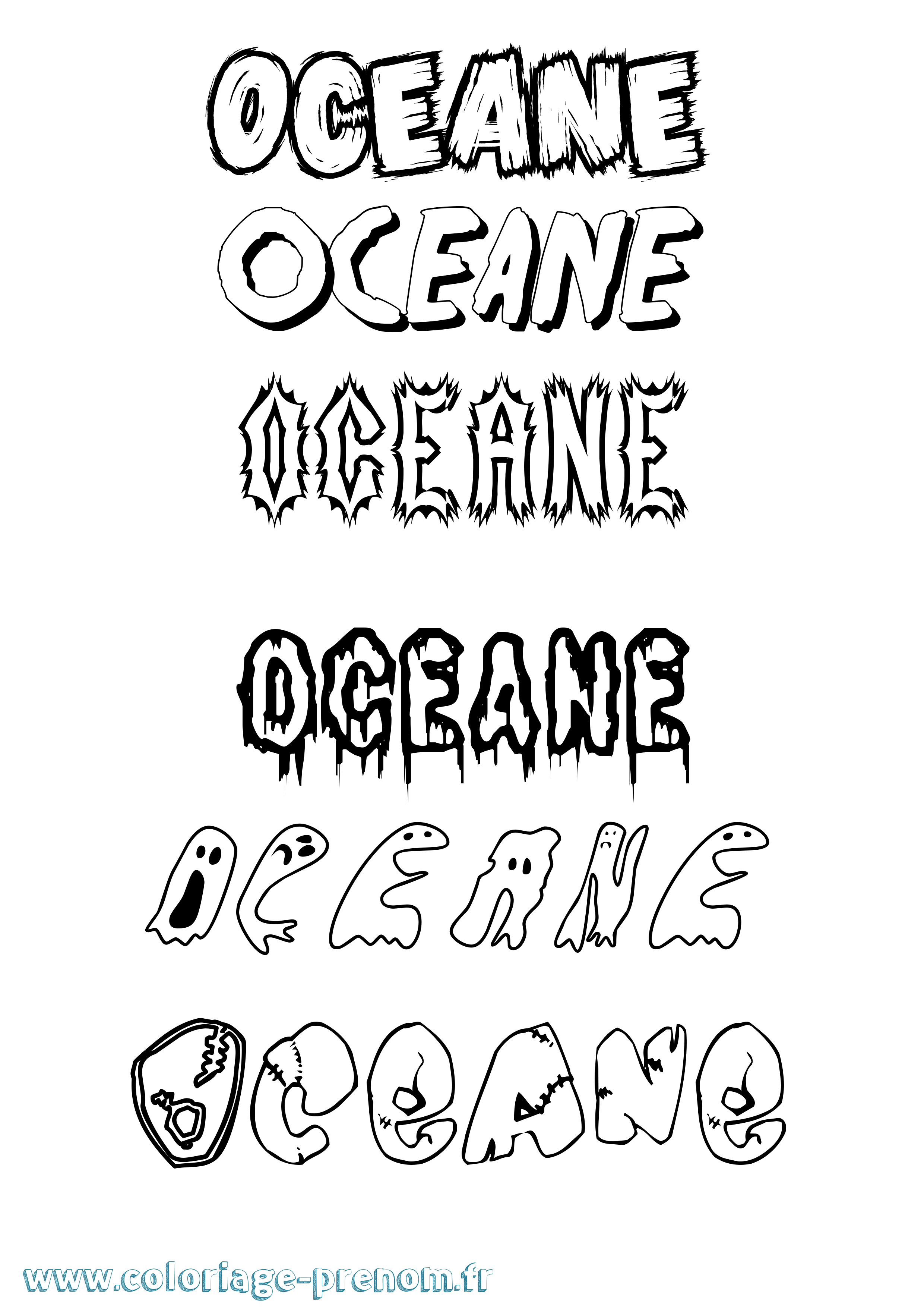 Coloriage Oceane Coloriage prénom Oceane
