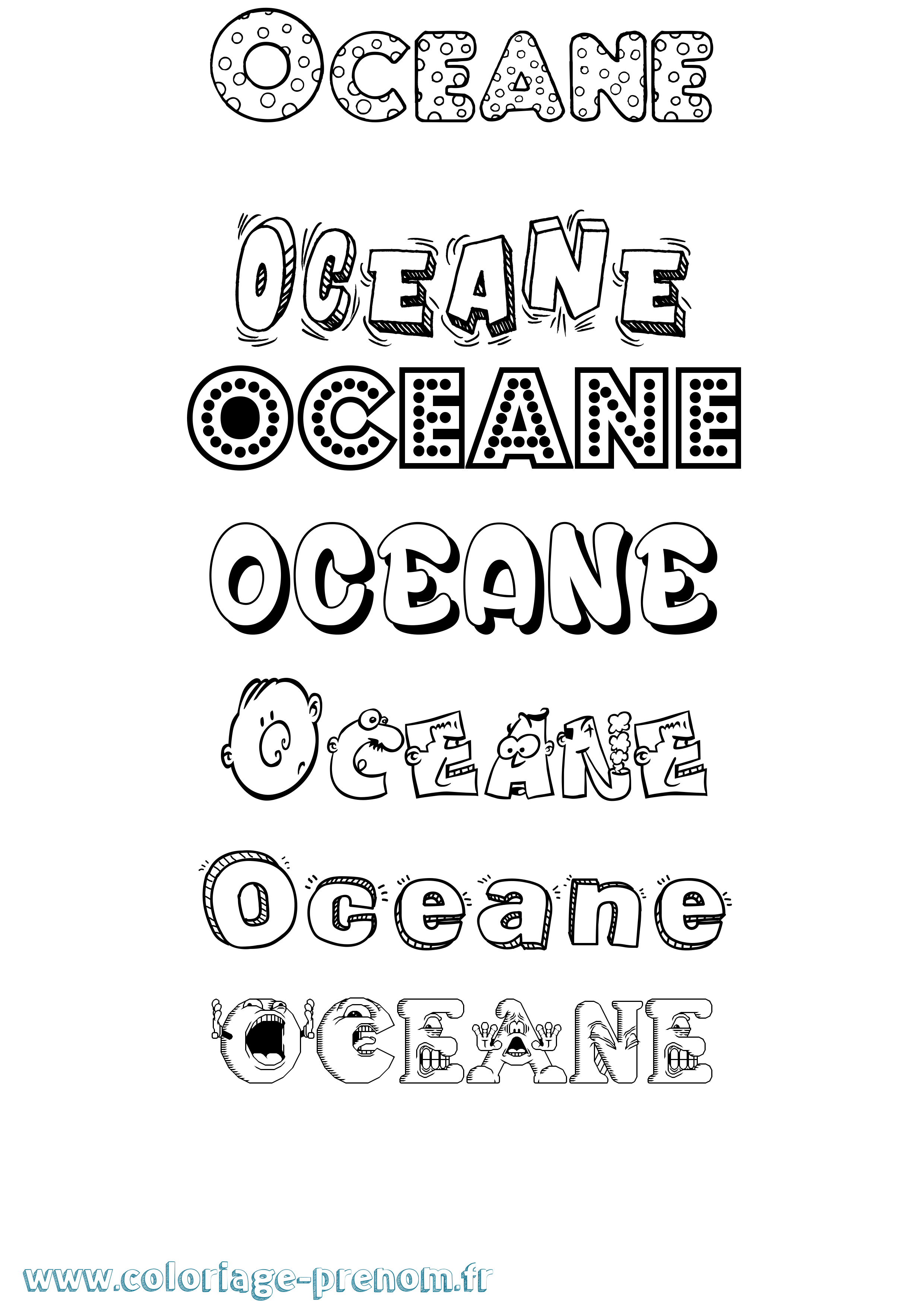 Coloriage Oceane Coloriage prénom Oceane