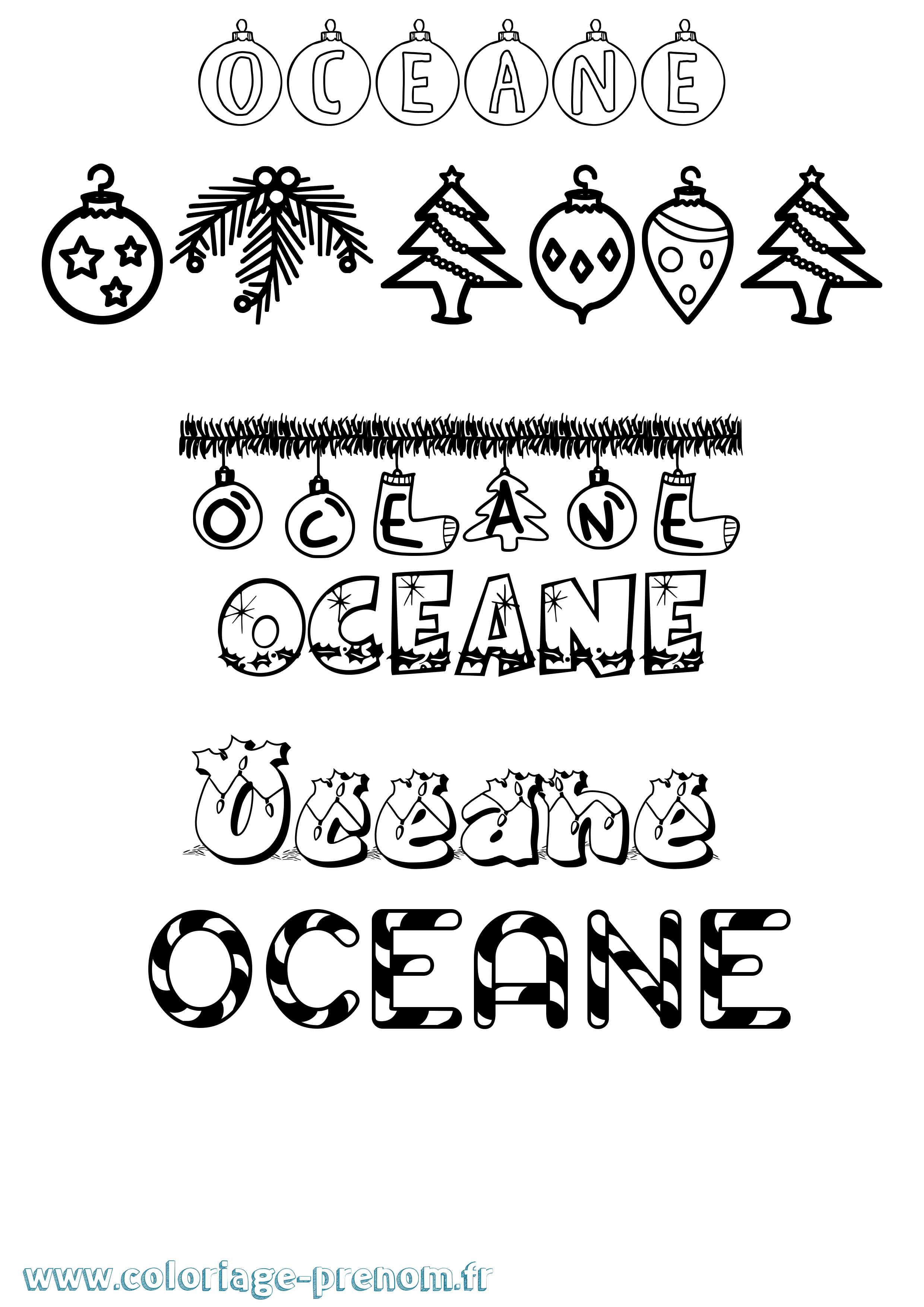 Coloriage Oceane Coloriage prénom Oceane