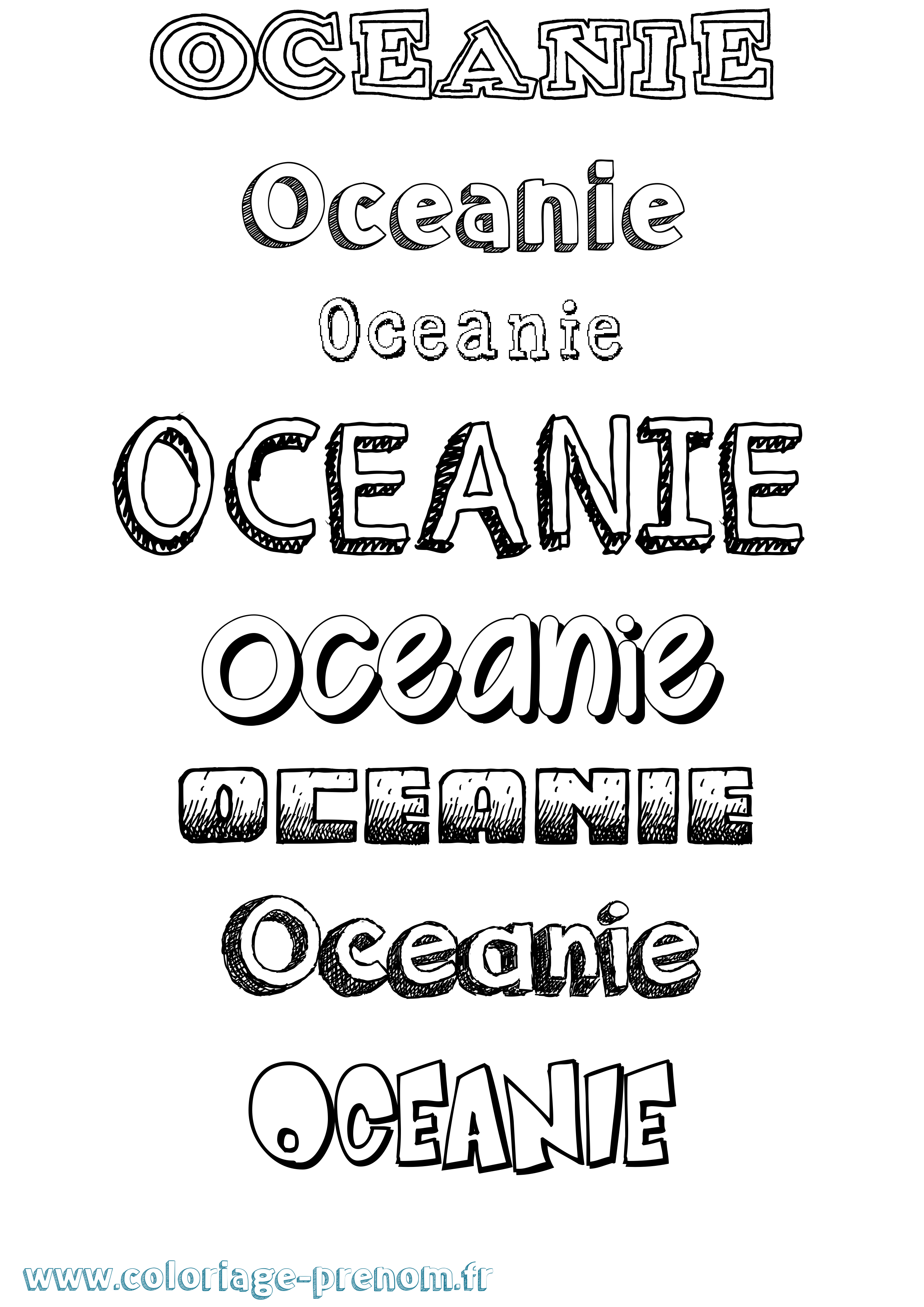 Coloriage prénom Oceanie Dessiné