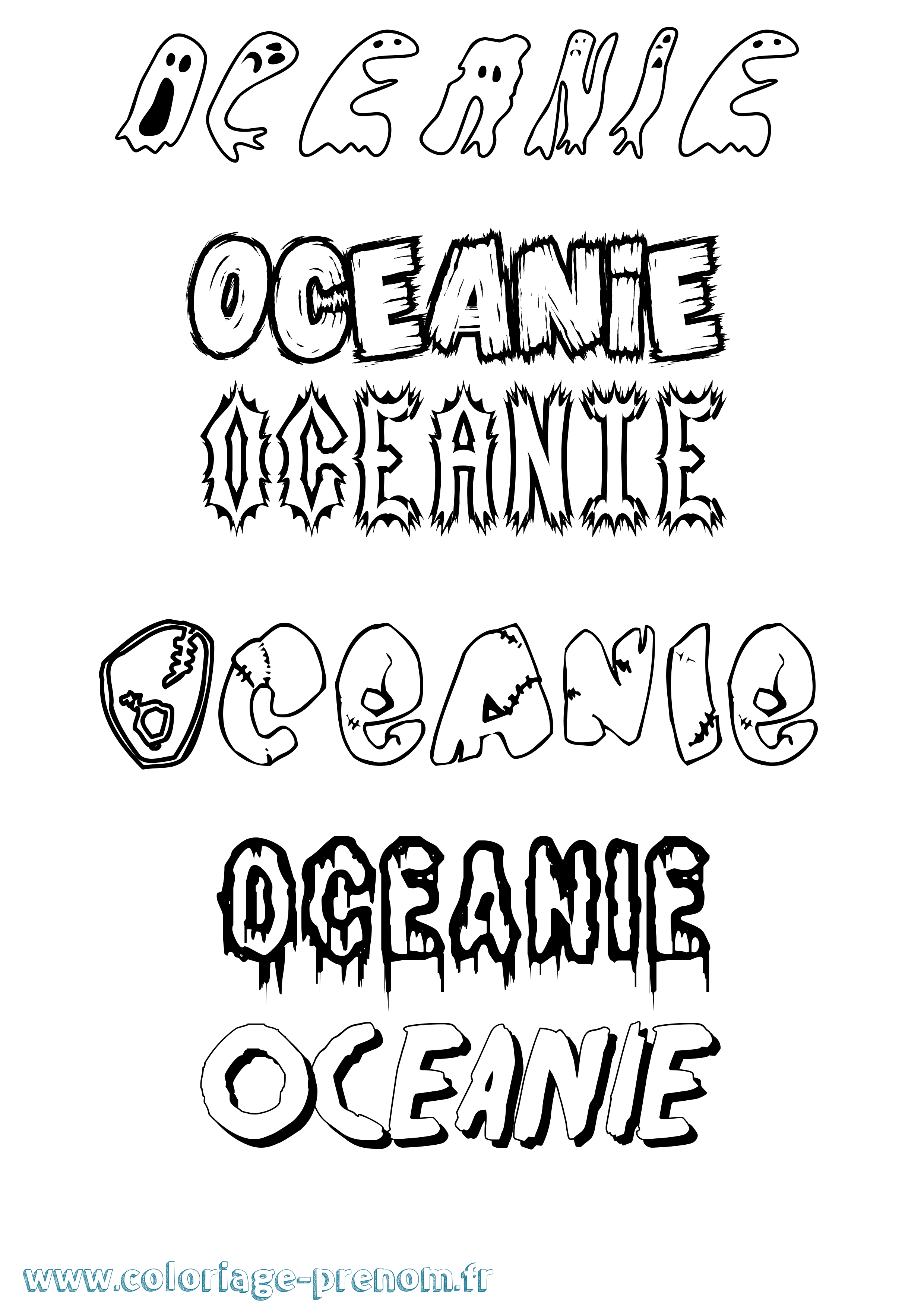 Coloriage prénom Oceanie Frisson
