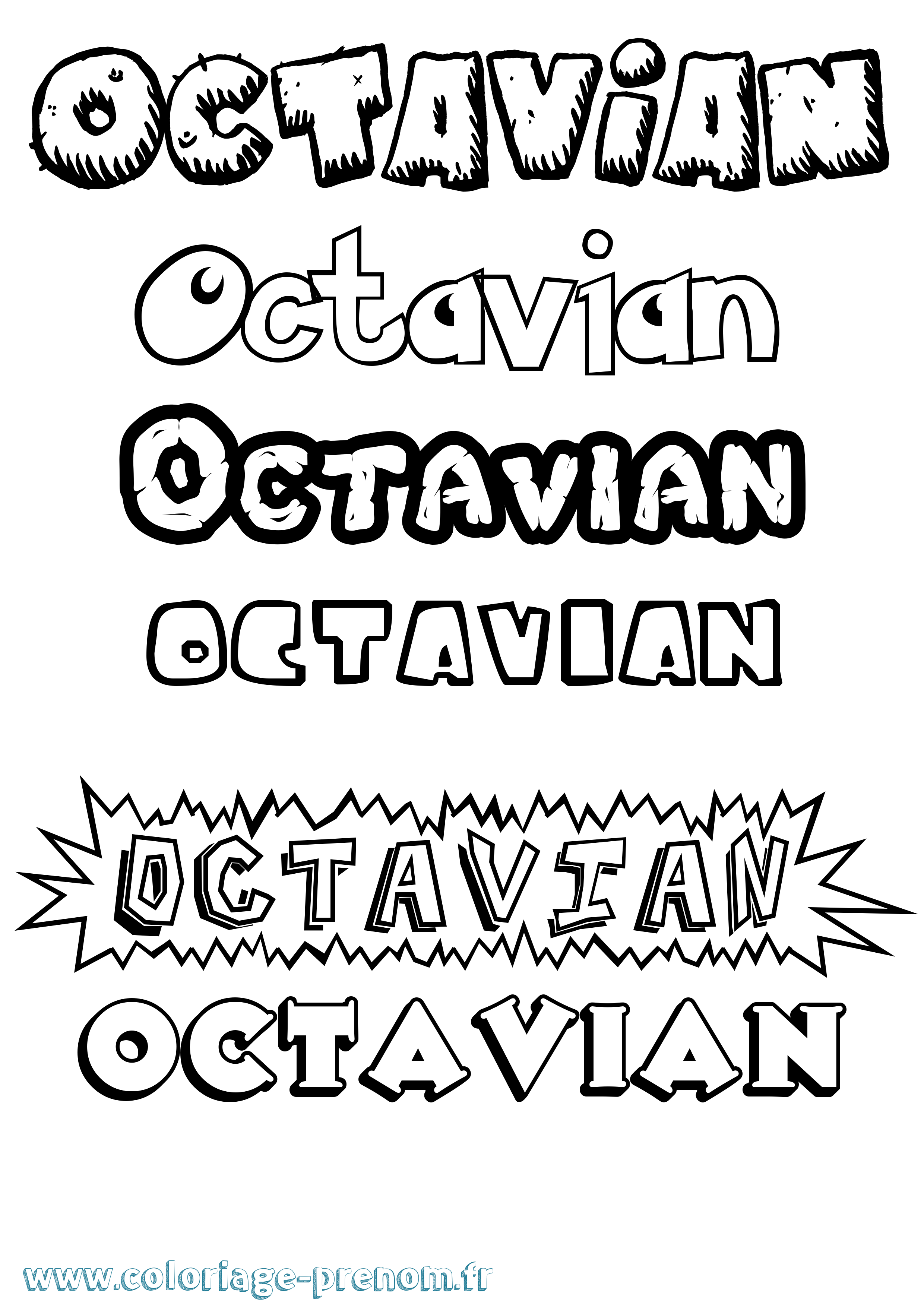 Coloriage Octavian Dessin Animé Coloriage prénom Octavian Dessin Animé