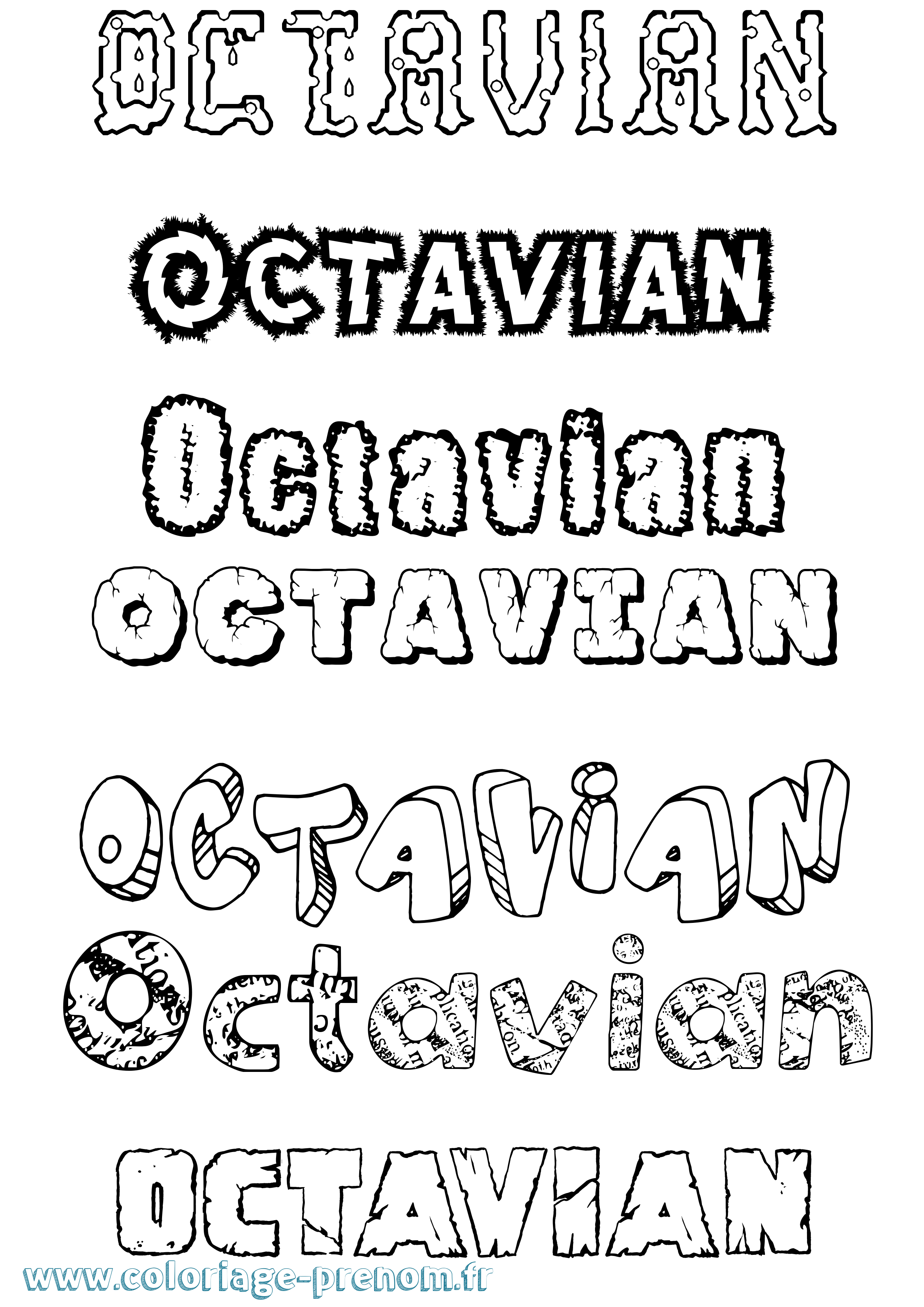Coloriage Octavian Destructuré Coloriage prénom Octavian Destructuré