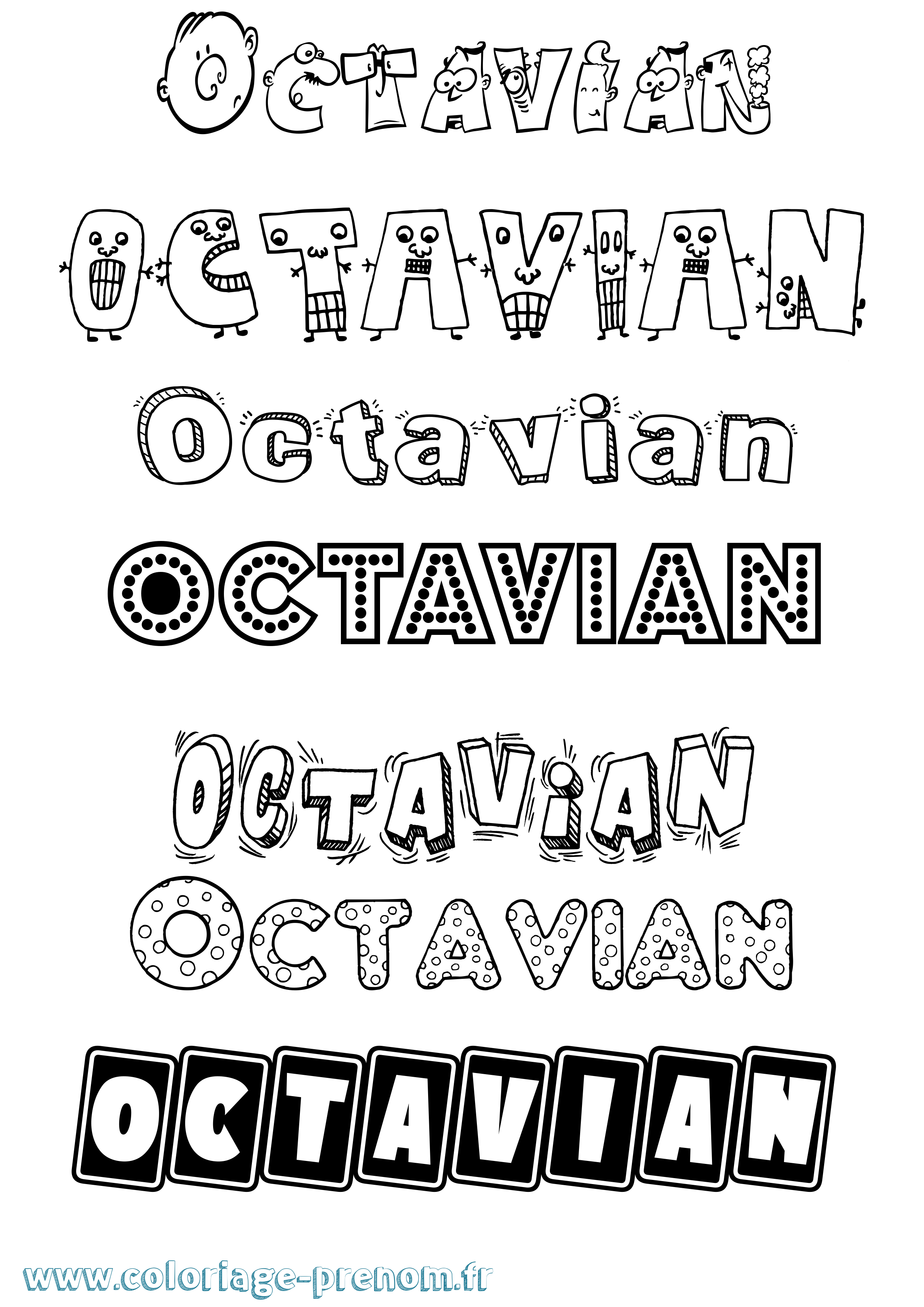 Coloriage Octavian Fun Coloriage prénom Octavian Fun