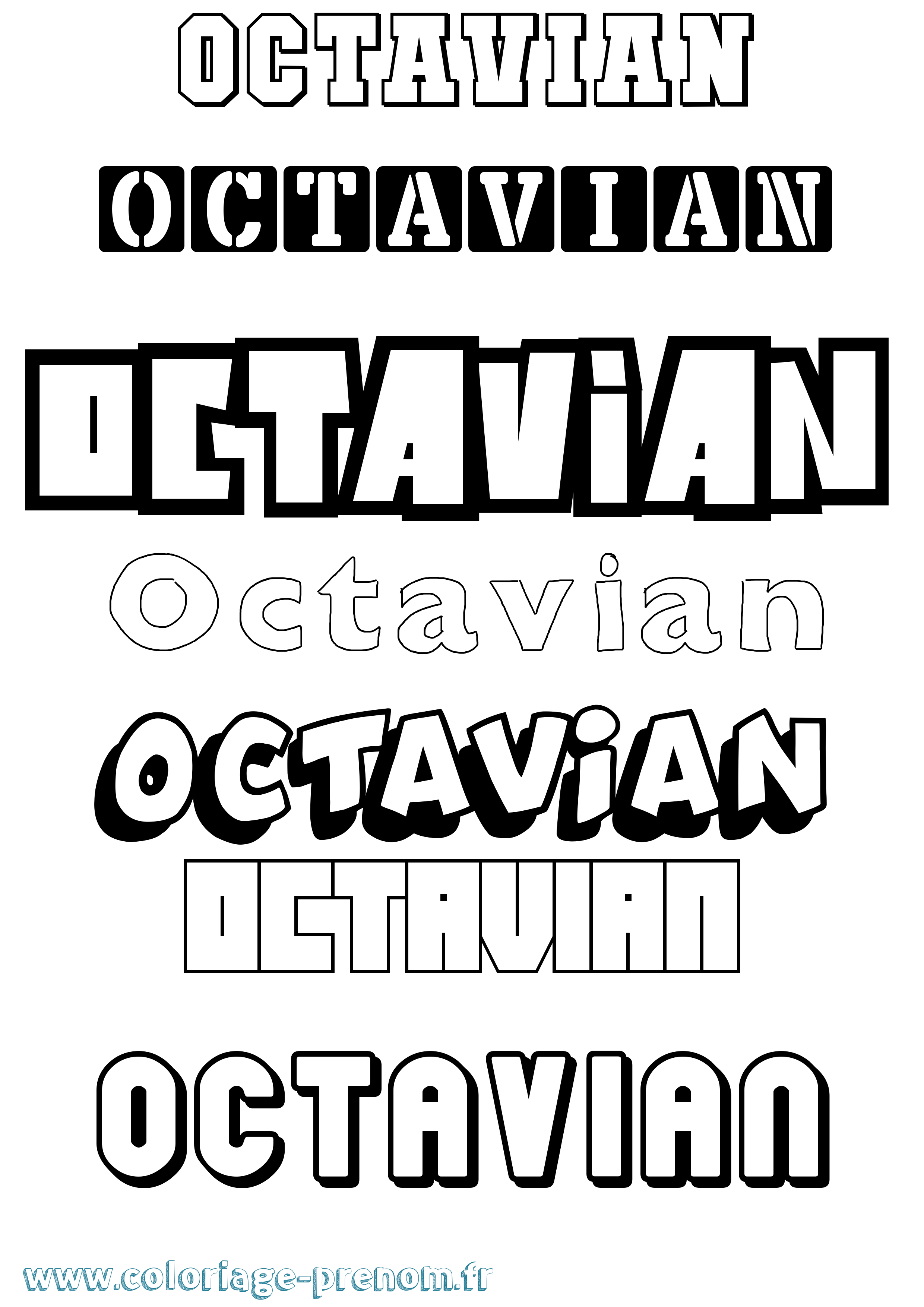 Coloriage Octavian Simple Coloriage prénom Octavian Simple