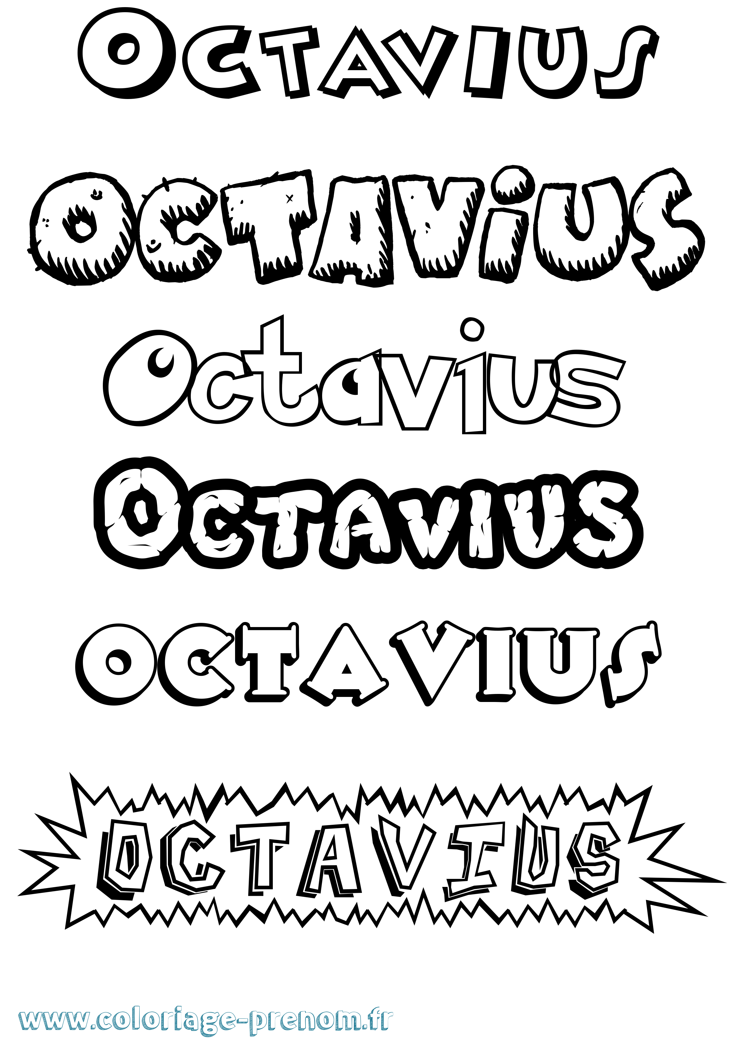 Coloriage Octavius Dessin Animé Coloriage prénom Octavius Dessin Animé