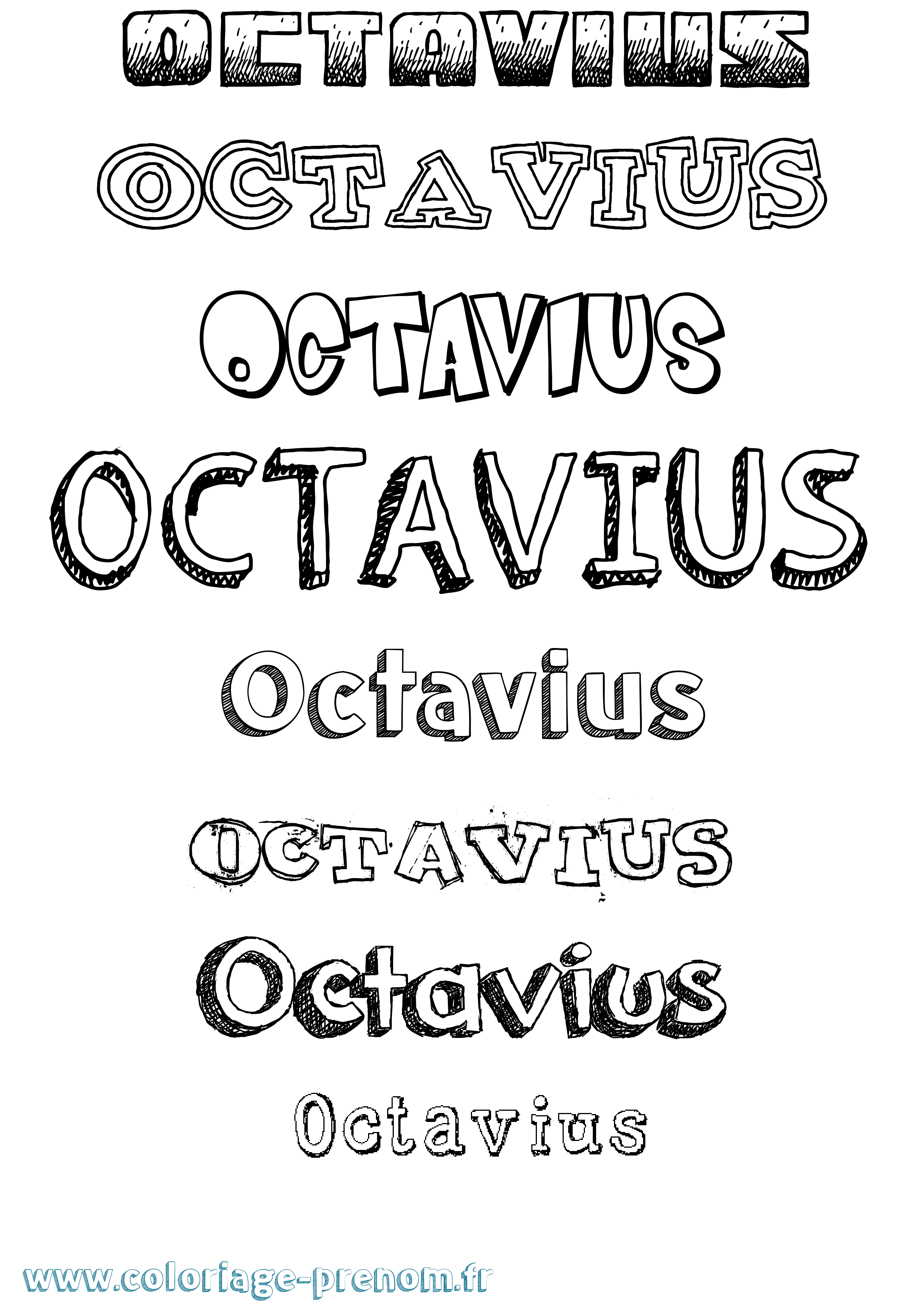 Coloriage Octavius Dessiné Coloriage prénom Octavius Dessiné