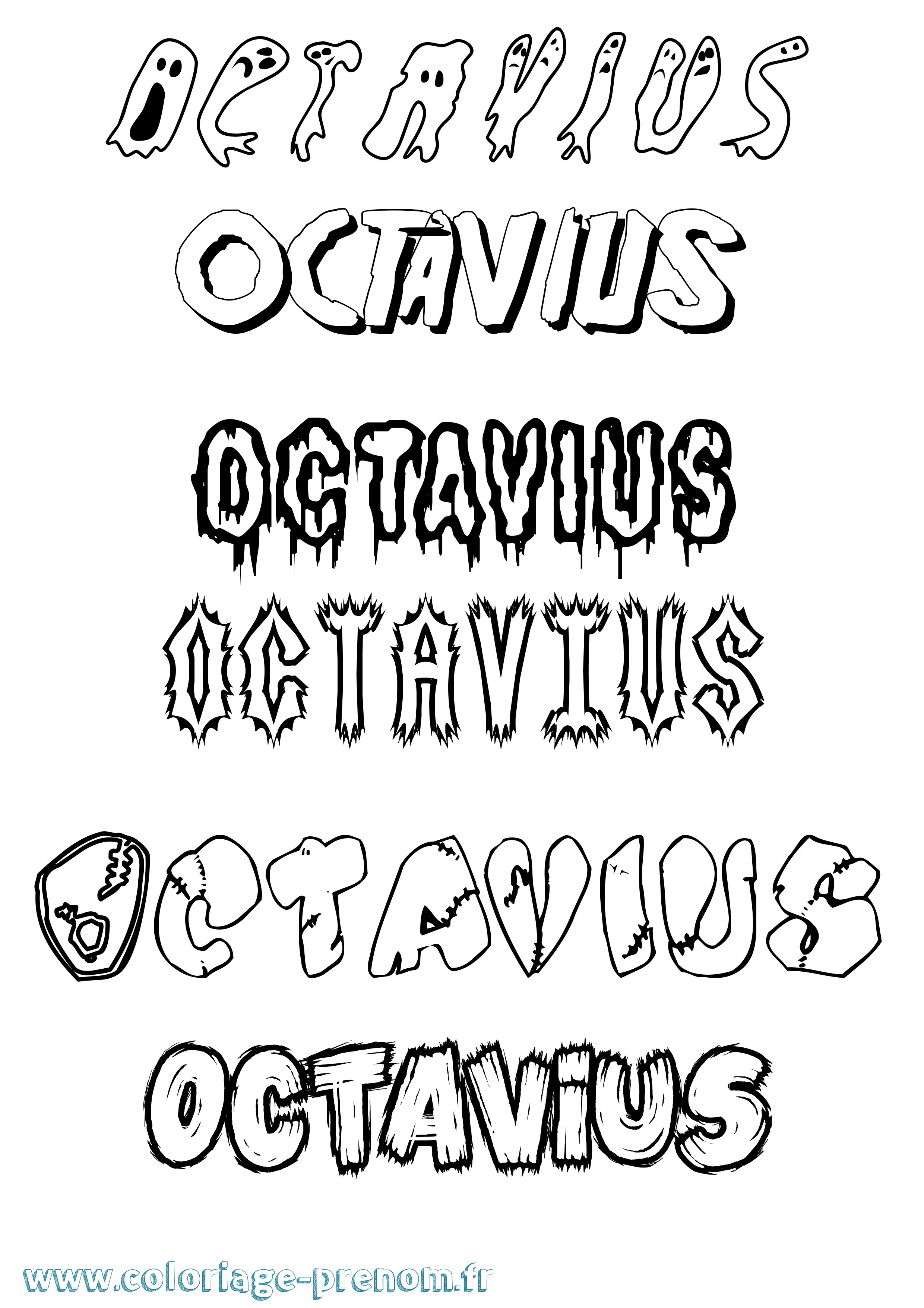 Coloriage Octavius Frisson Coloriage prénom Octavius Frisson