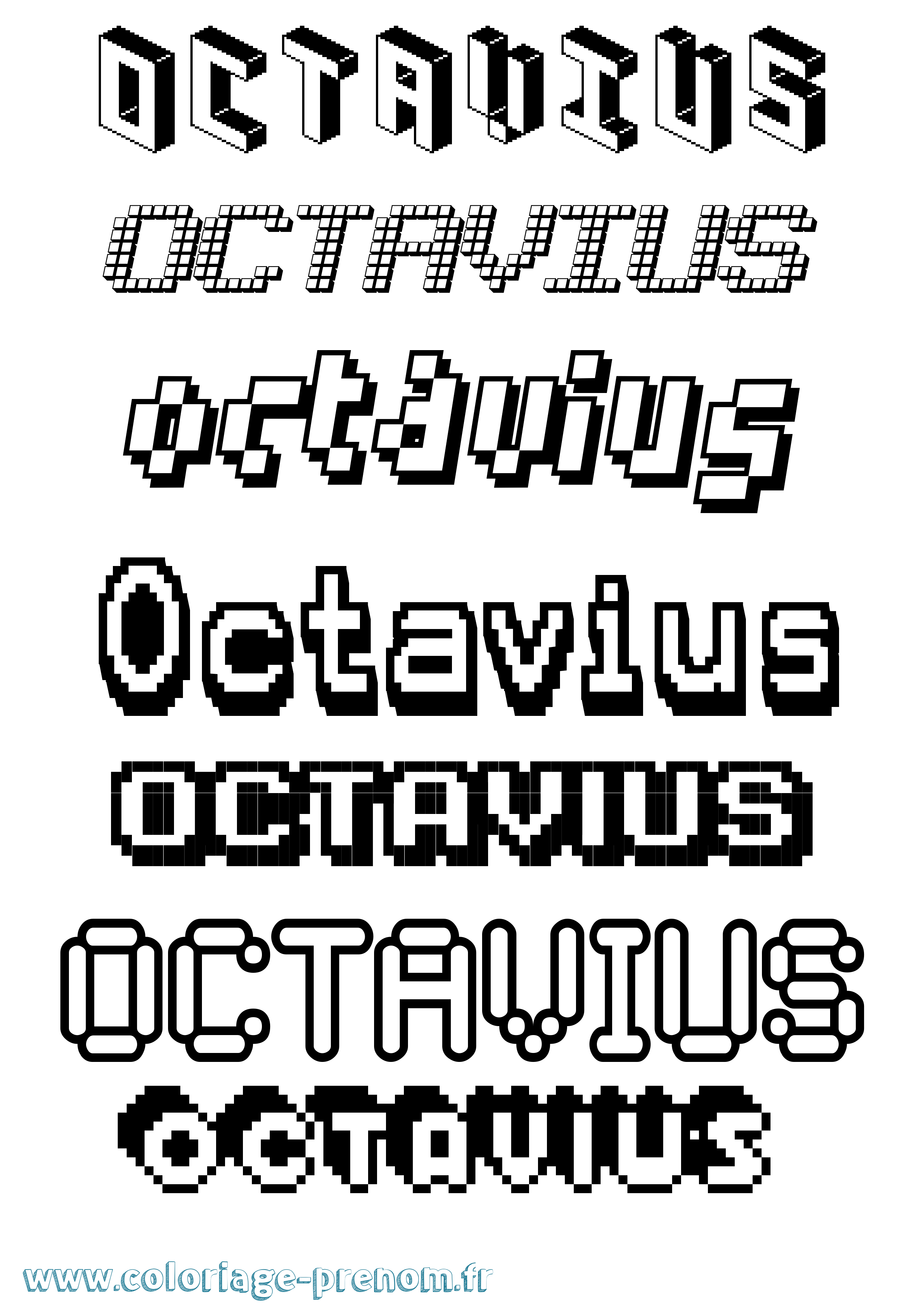 Coloriage Octavius Pixel Coloriage prénom Octavius Pixel