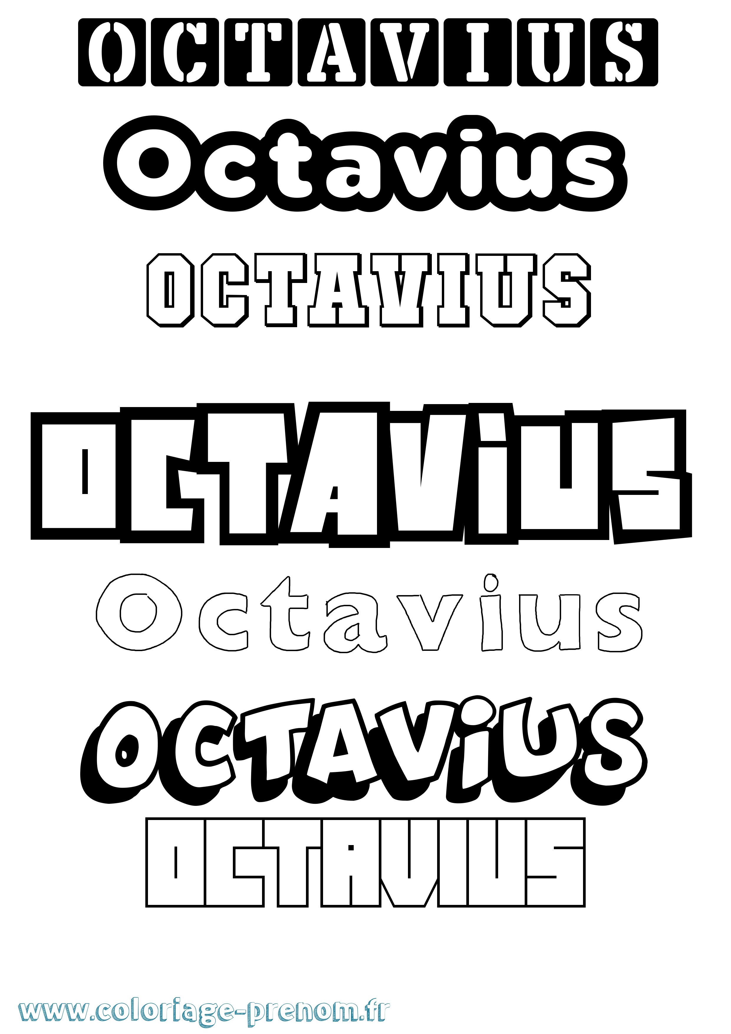 Coloriage Octavius Simple Coloriage prénom Octavius Simple