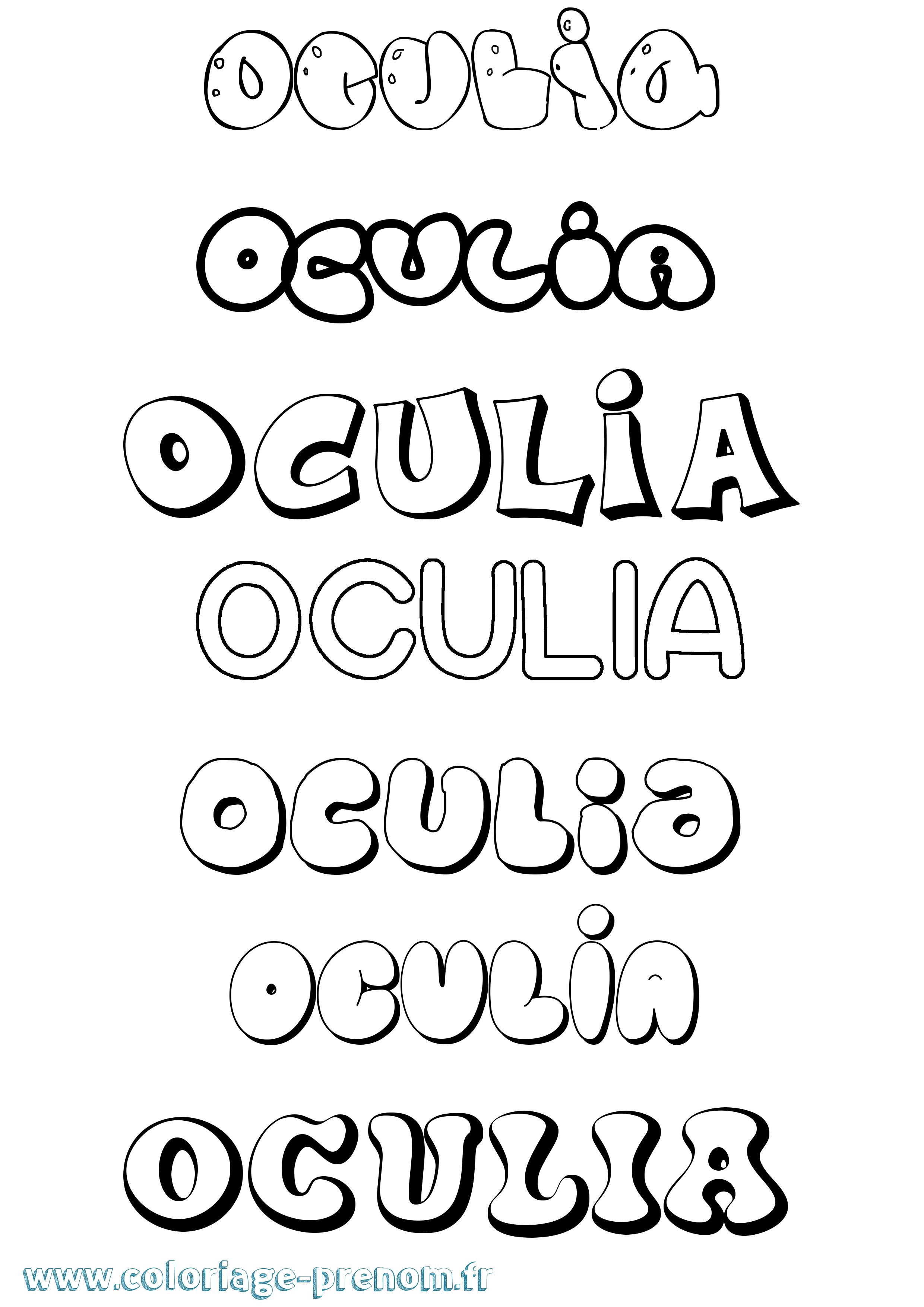 Coloriage Oculia Bubble Coloriage prénom Oculia Bubble