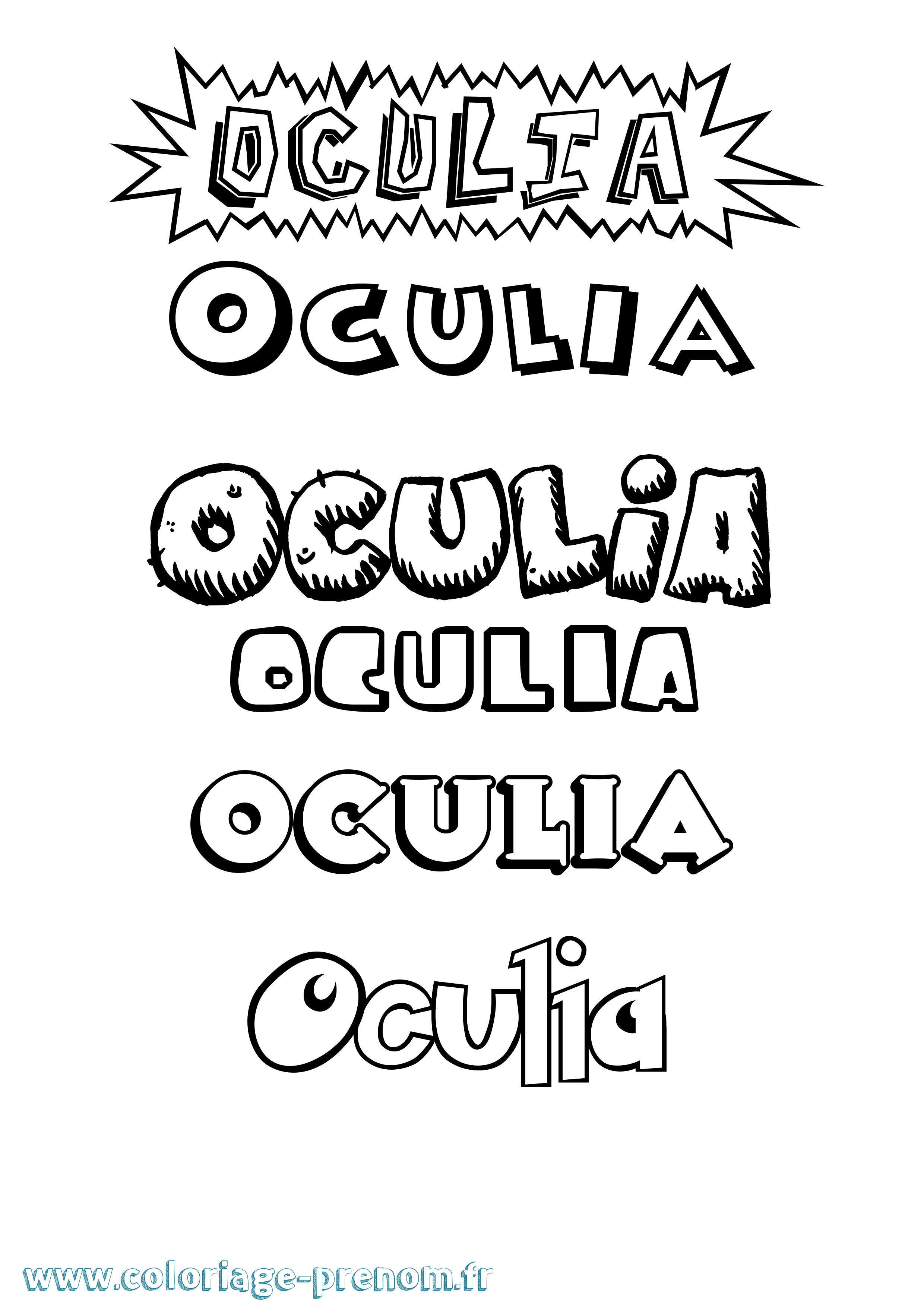 Coloriage Oculia Dessin Animé Coloriage prénom Oculia Dessin Animé