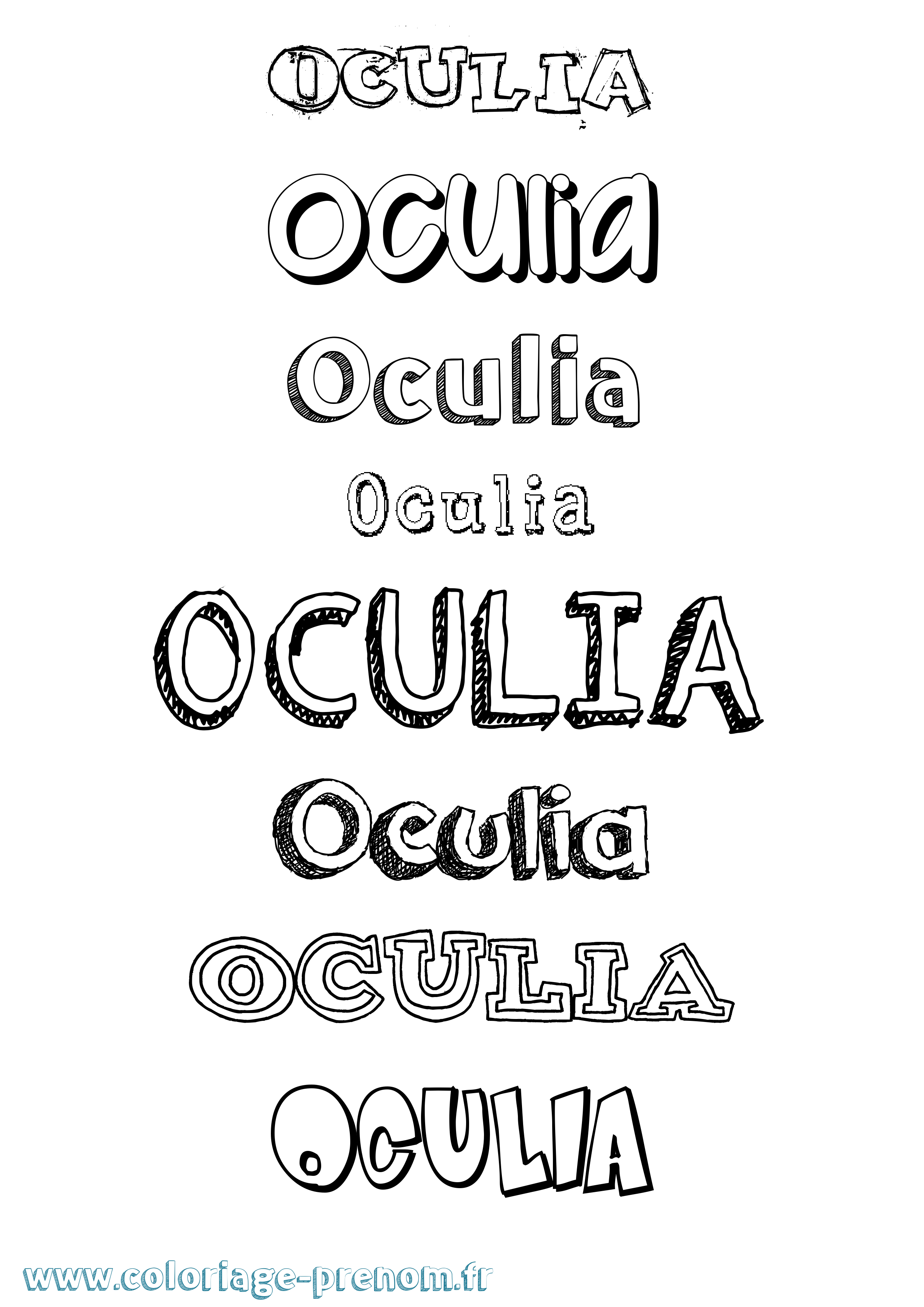 Coloriage Oculia Dessiné Coloriage prénom Oculia Dessiné