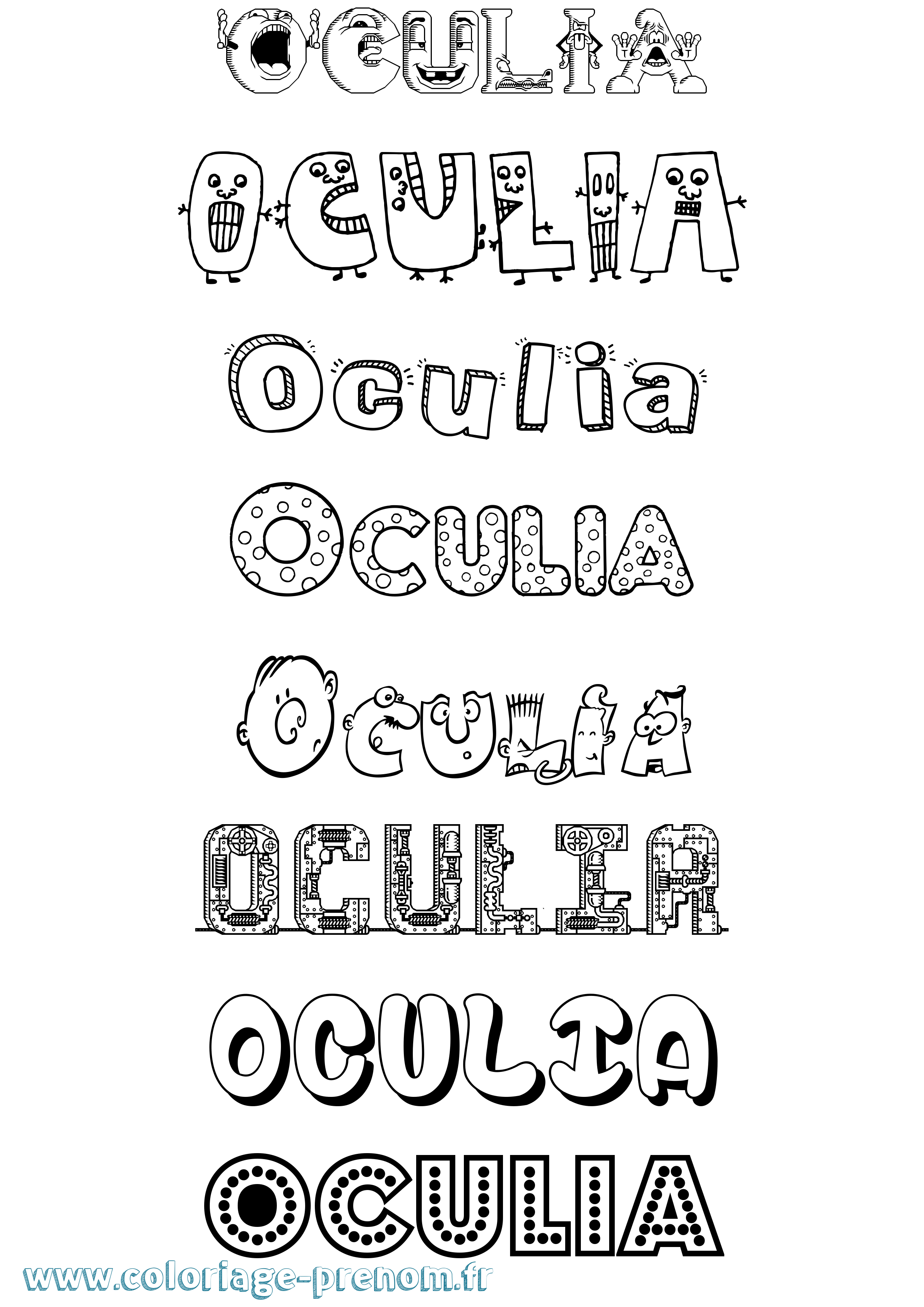 Coloriage Oculia Fun Coloriage prénom Oculia Fun