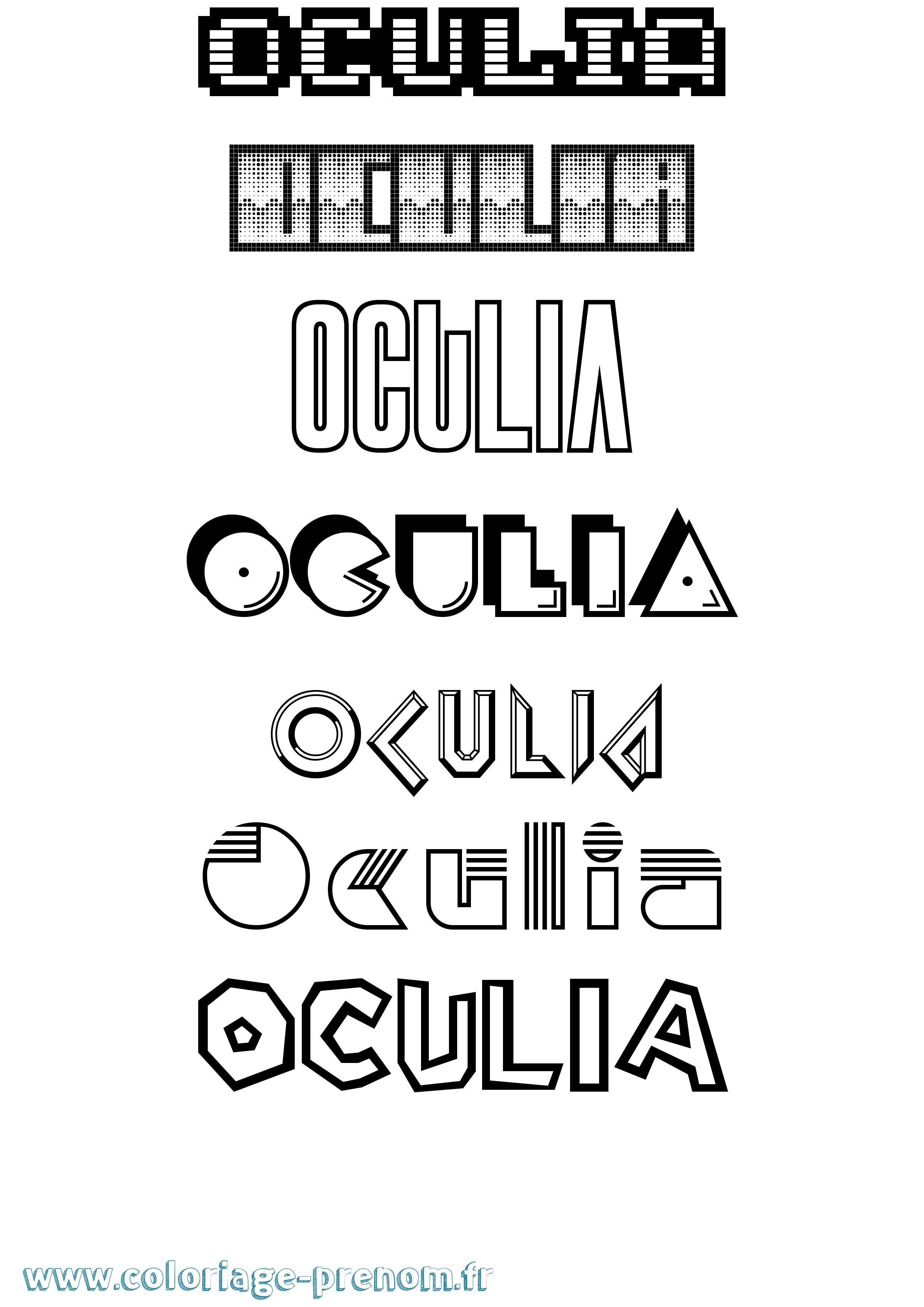 Coloriage Oculia Jeux Vidéos Coloriage prénom Oculia Jeux Vidéos