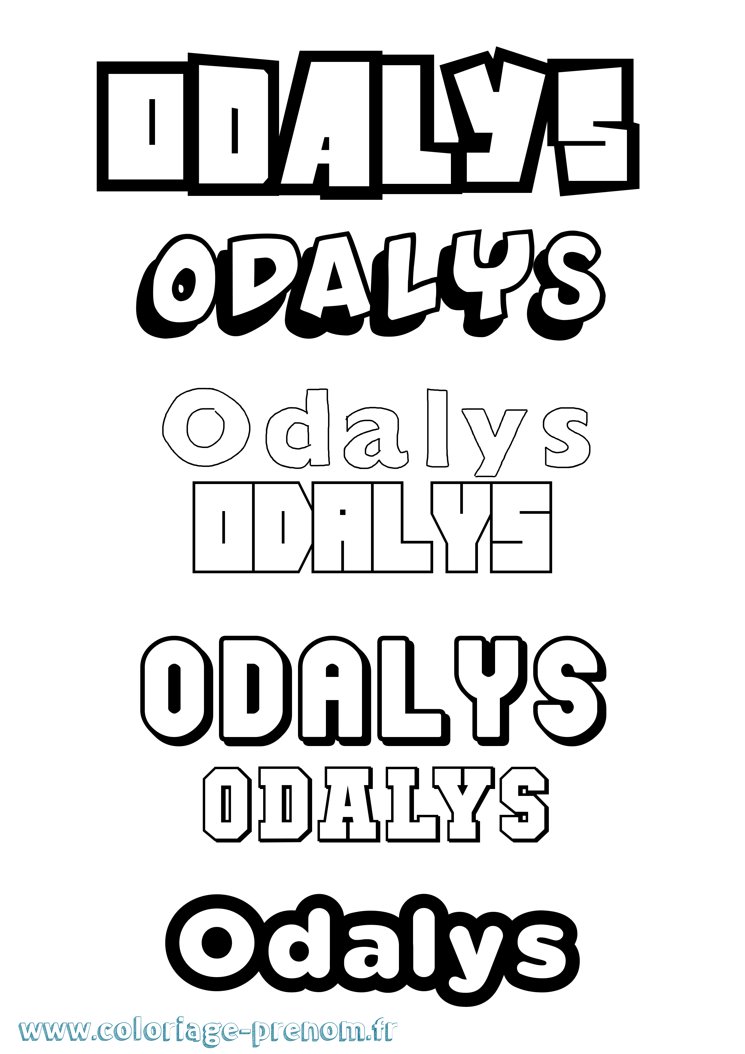 Coloriage prénom Odalys Simple