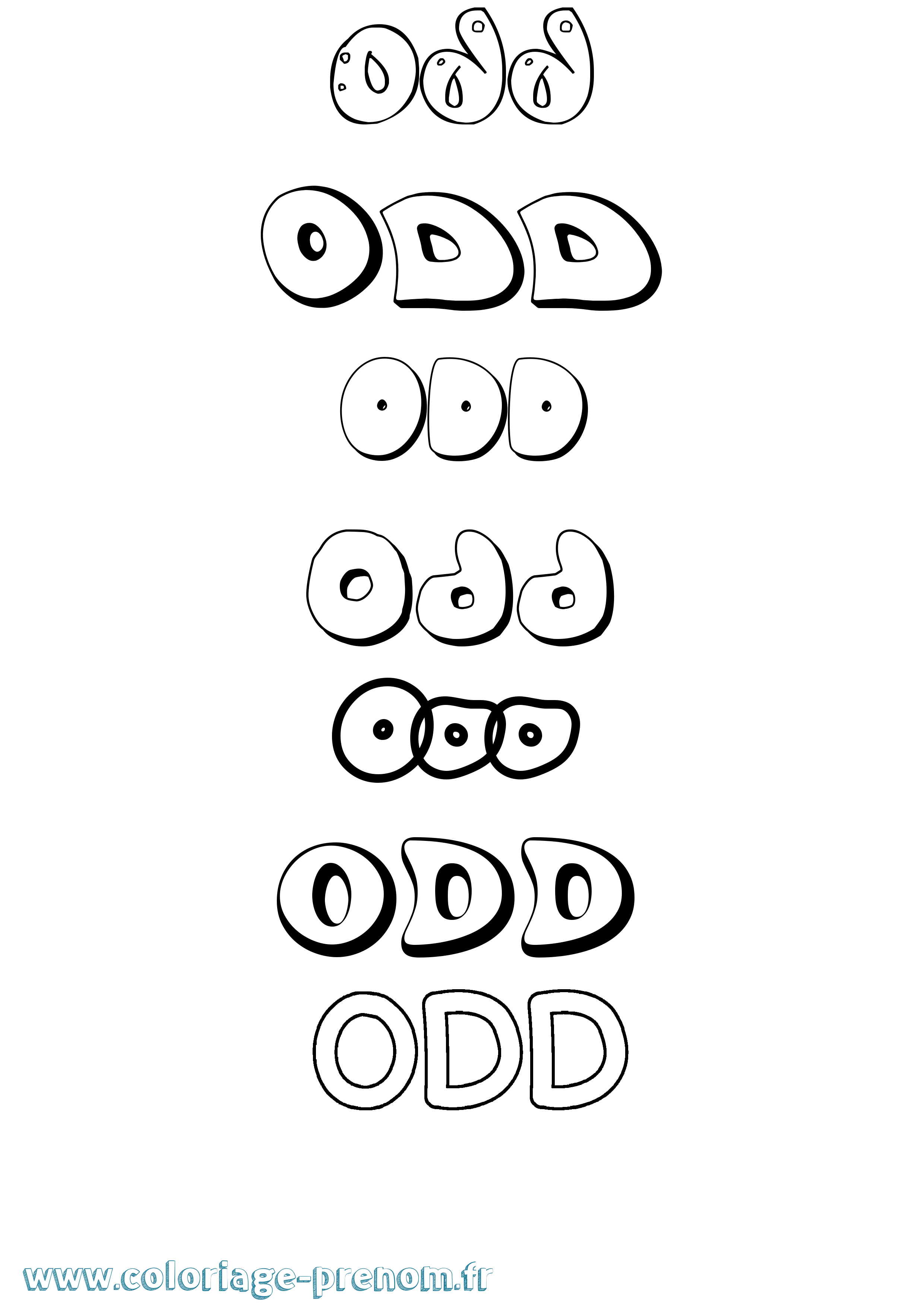 Coloriage Odd Bubble Coloriage prénom Odd Bubble
