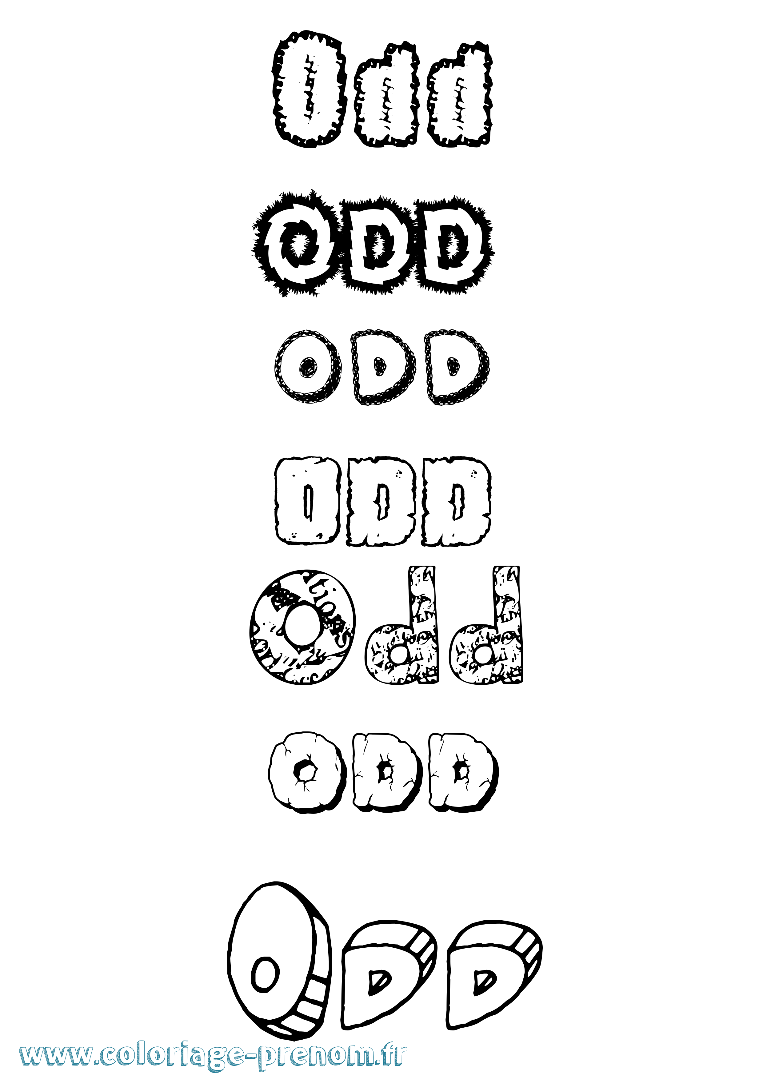 Coloriage Odd Destructuré Coloriage prénom Odd Destructuré