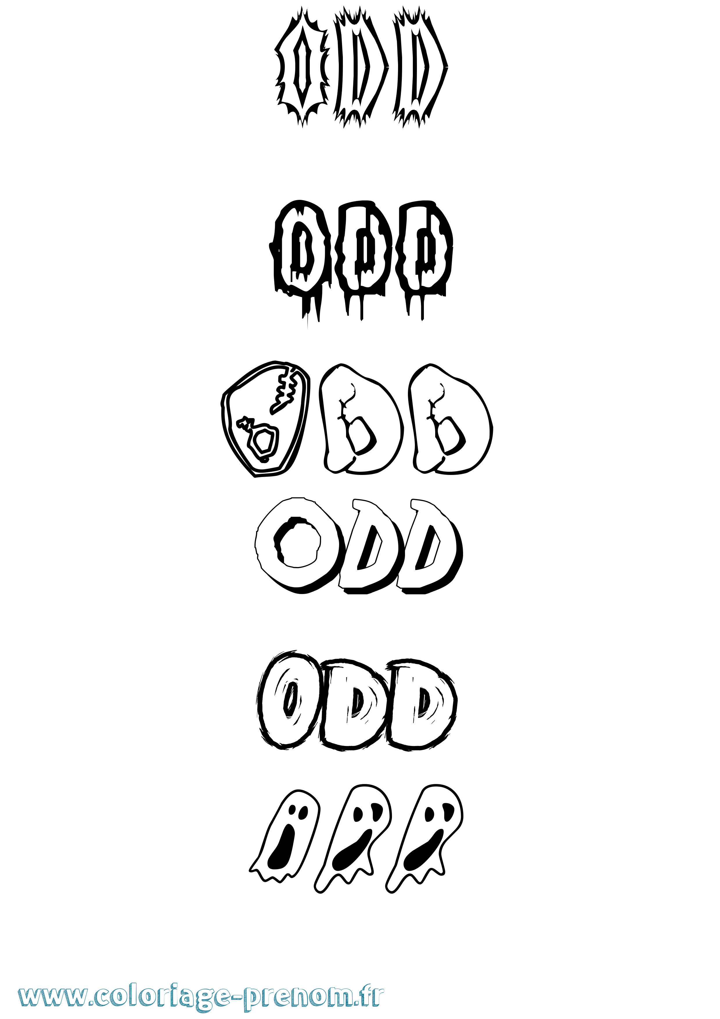Coloriage Odd Frisson Coloriage prénom Odd Frisson
