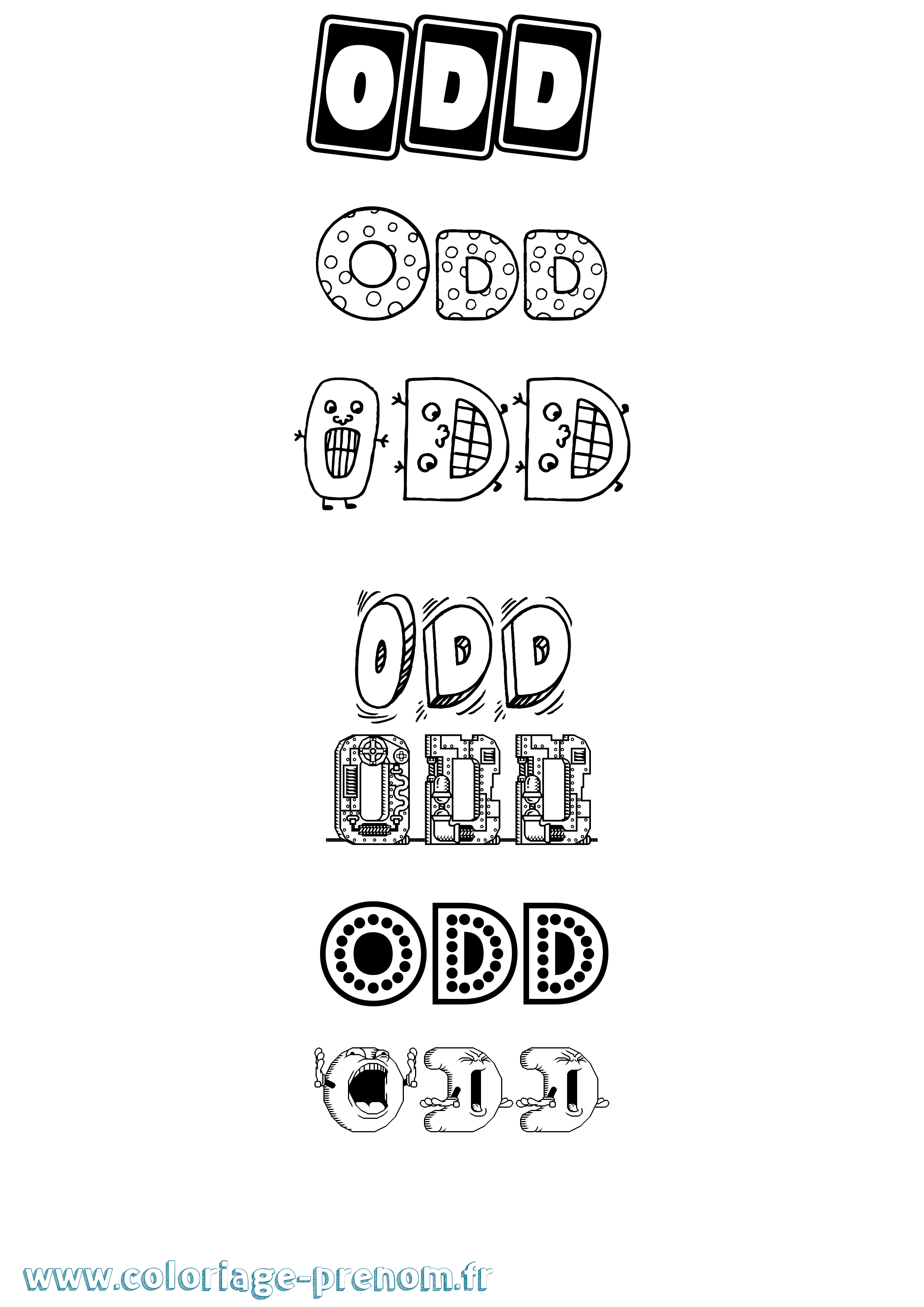 Coloriage Odd Fun Coloriage prénom Odd Fun