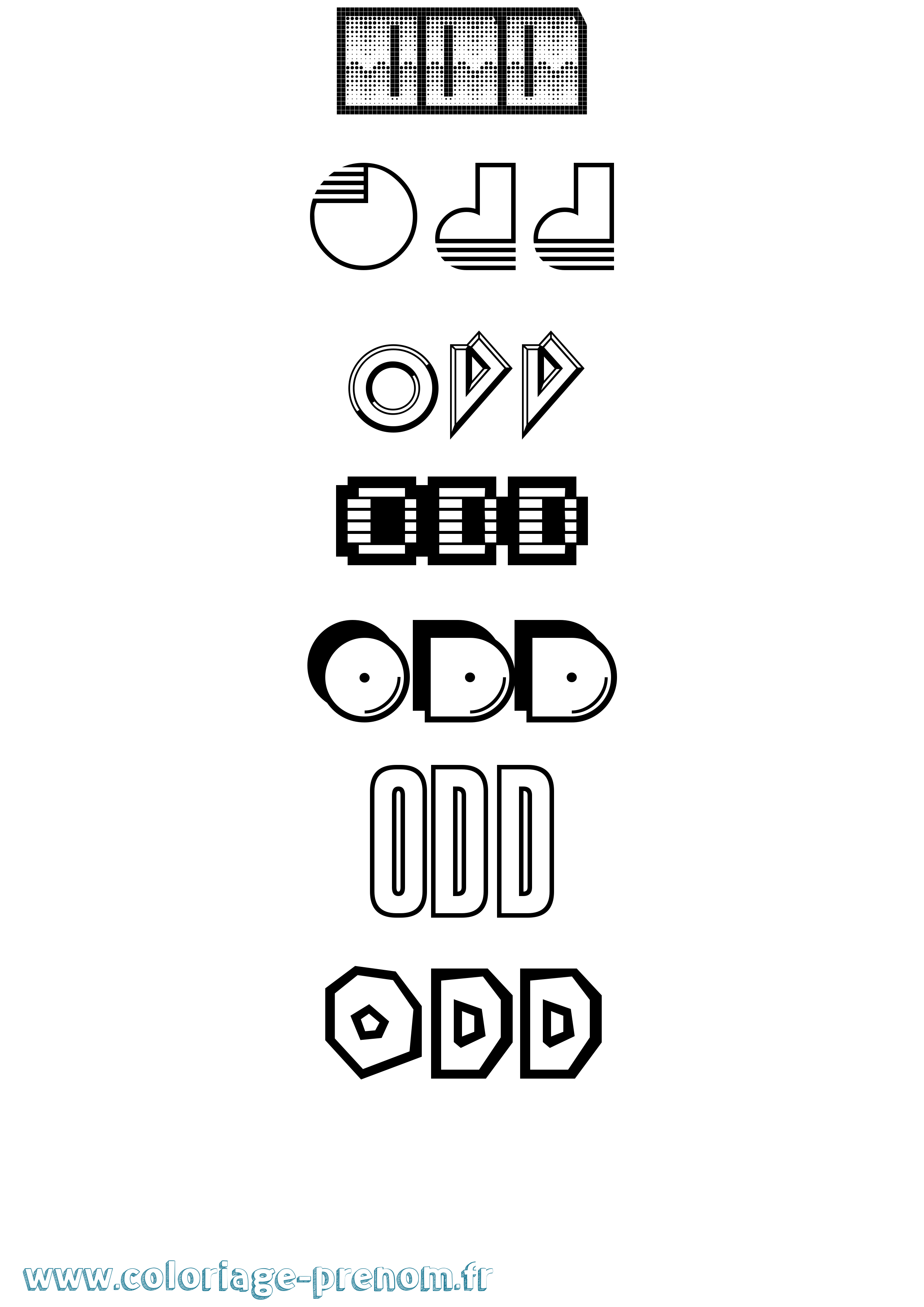 Coloriage Odd Jeux Vidéos Coloriage prénom Odd Jeux Vidéos
