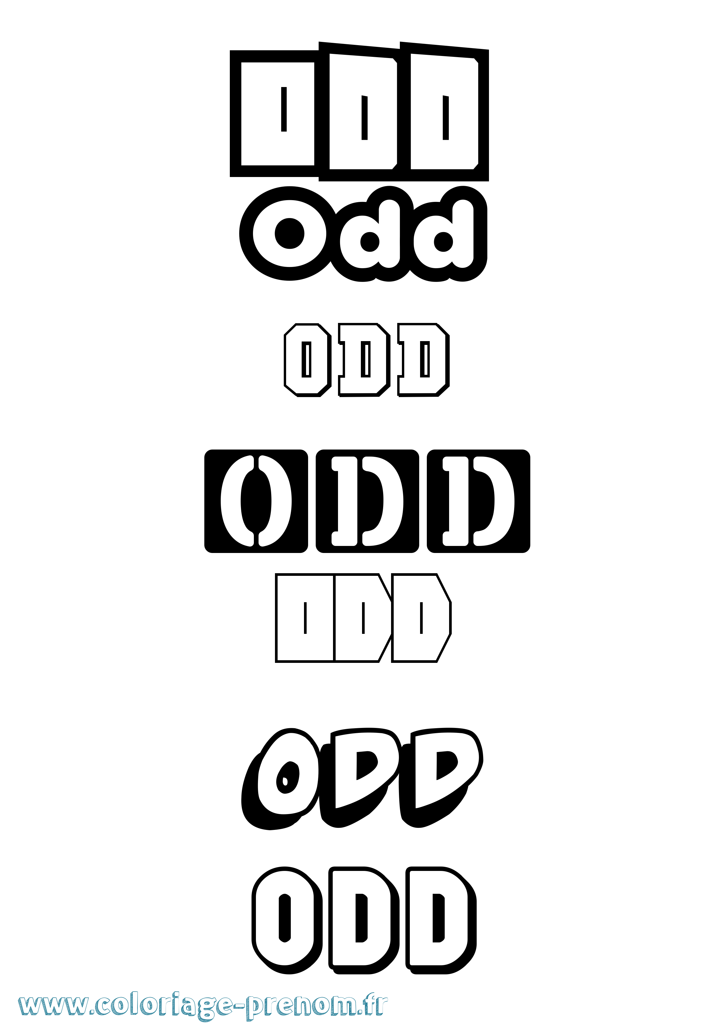 Coloriage Odd Simple Coloriage prénom Odd Simple