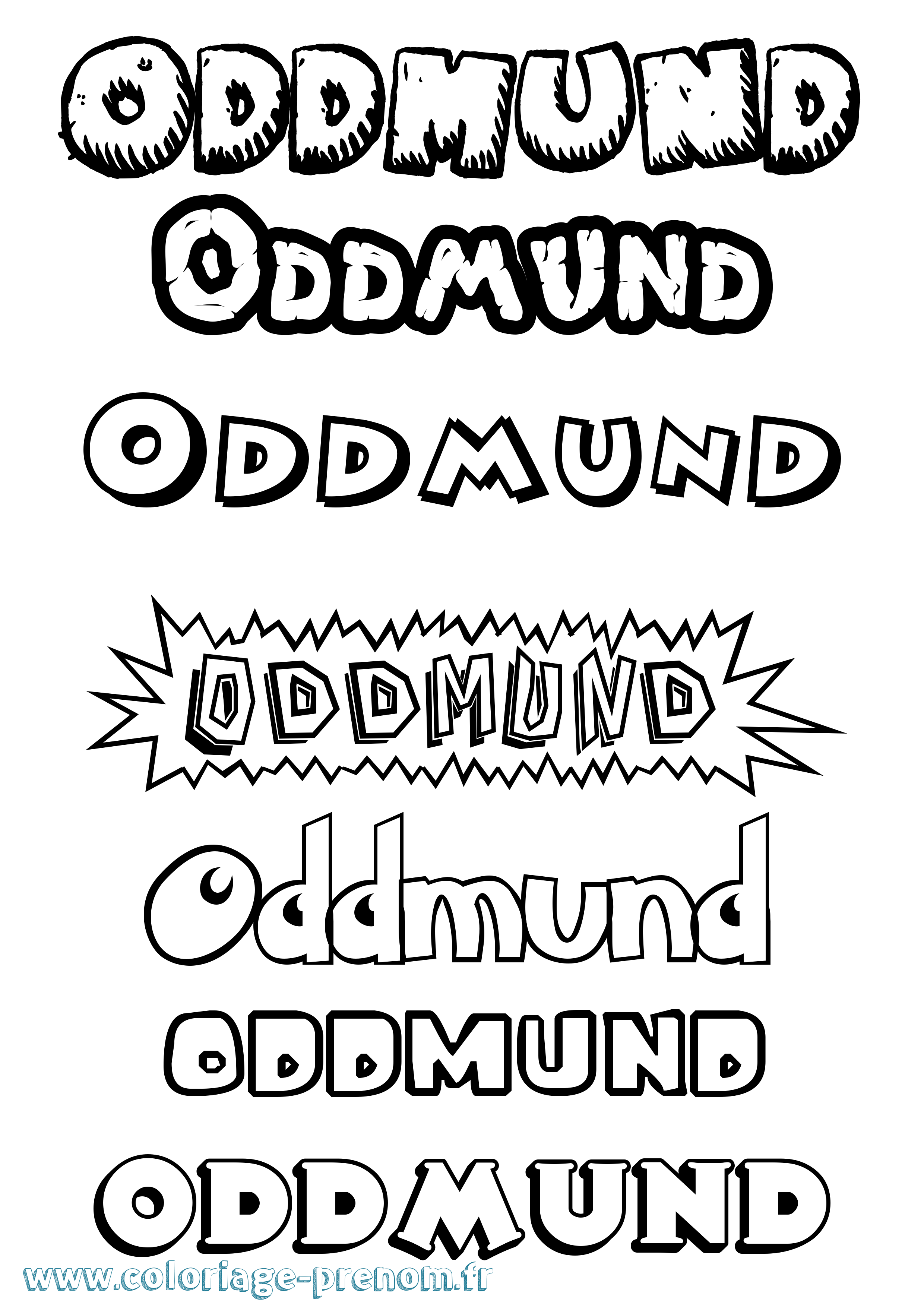 Coloriage prénom Oddmund Dessin Animé