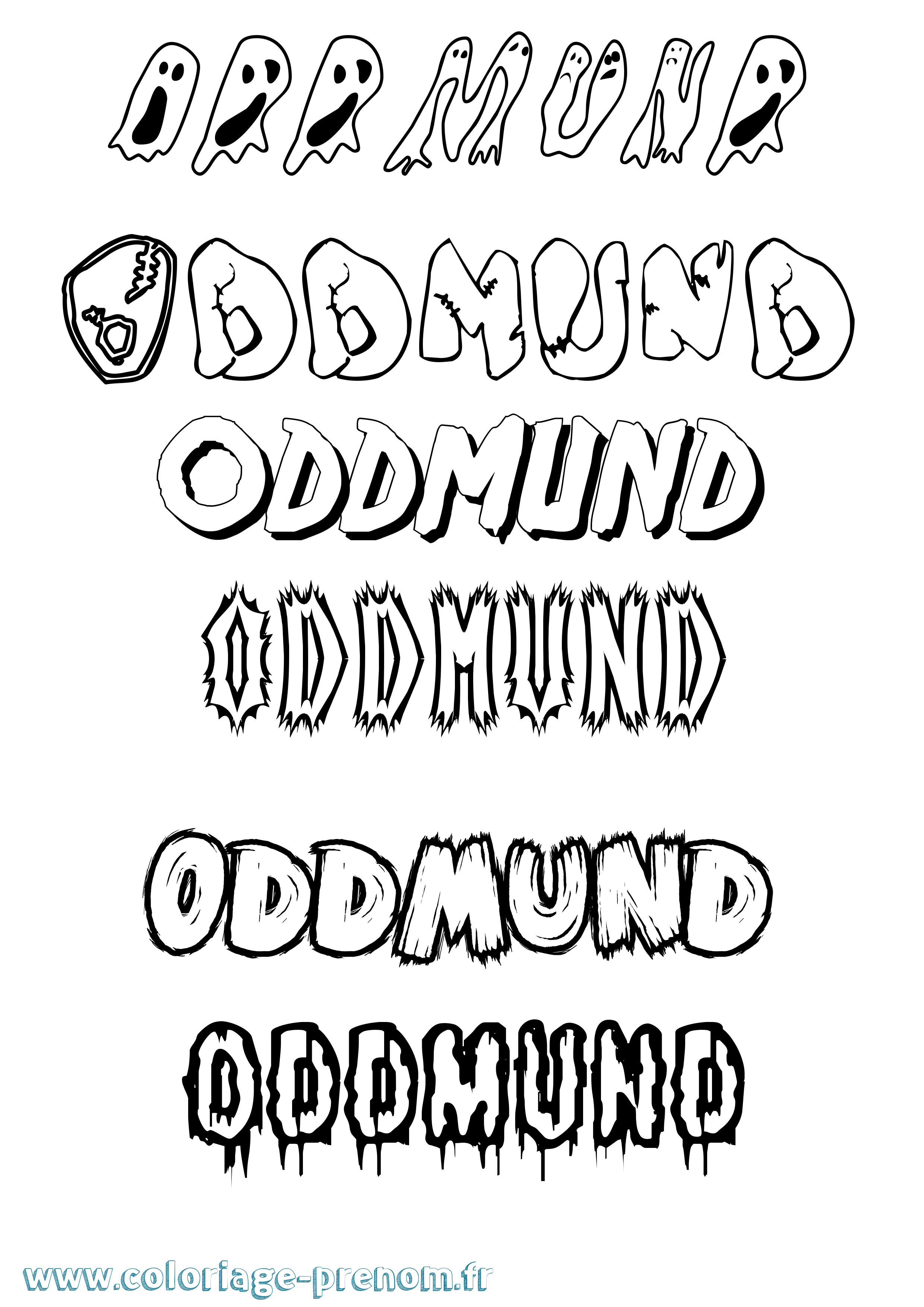 Coloriage prénom Oddmund Frisson