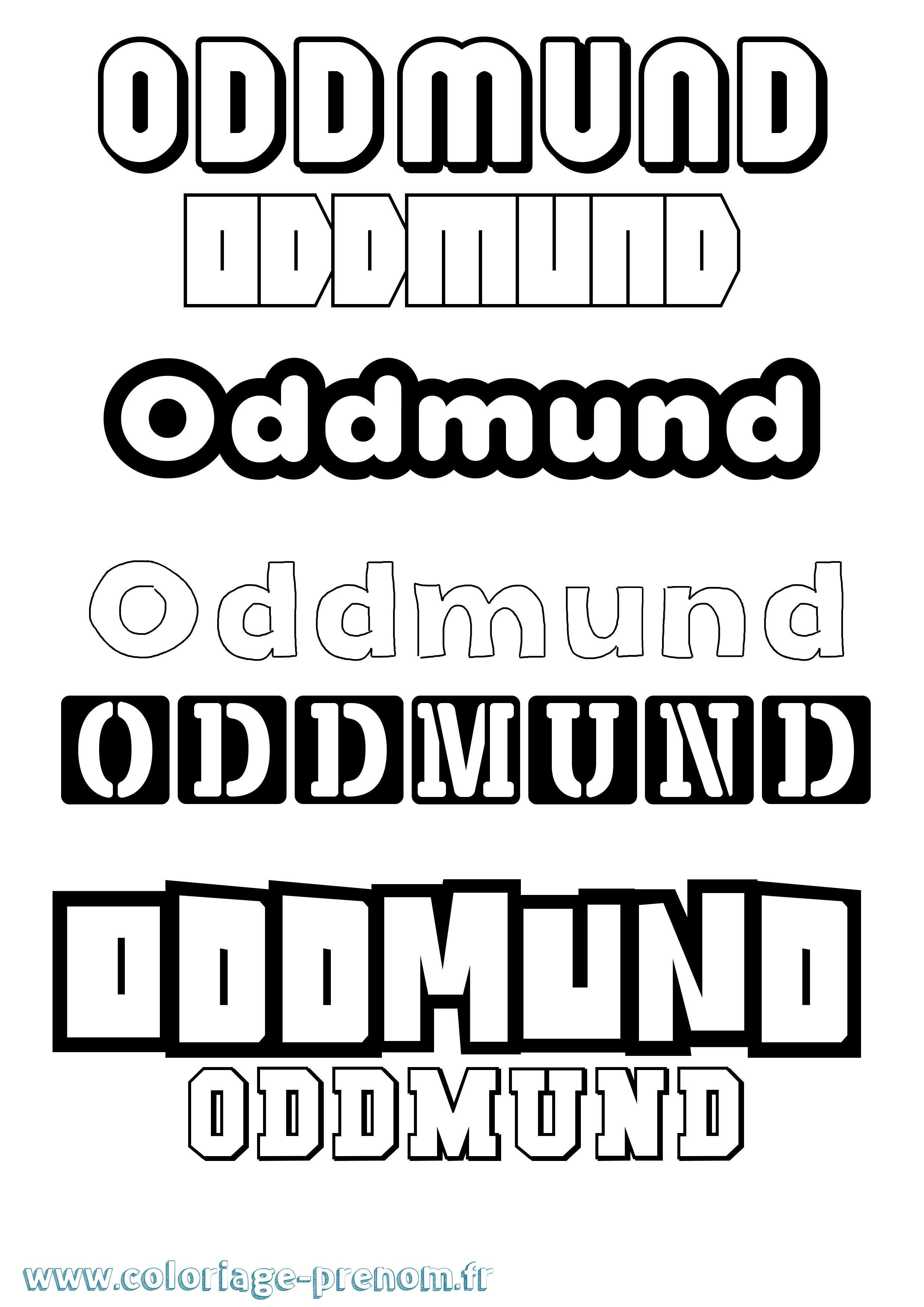 Coloriage prénom Oddmund Simple