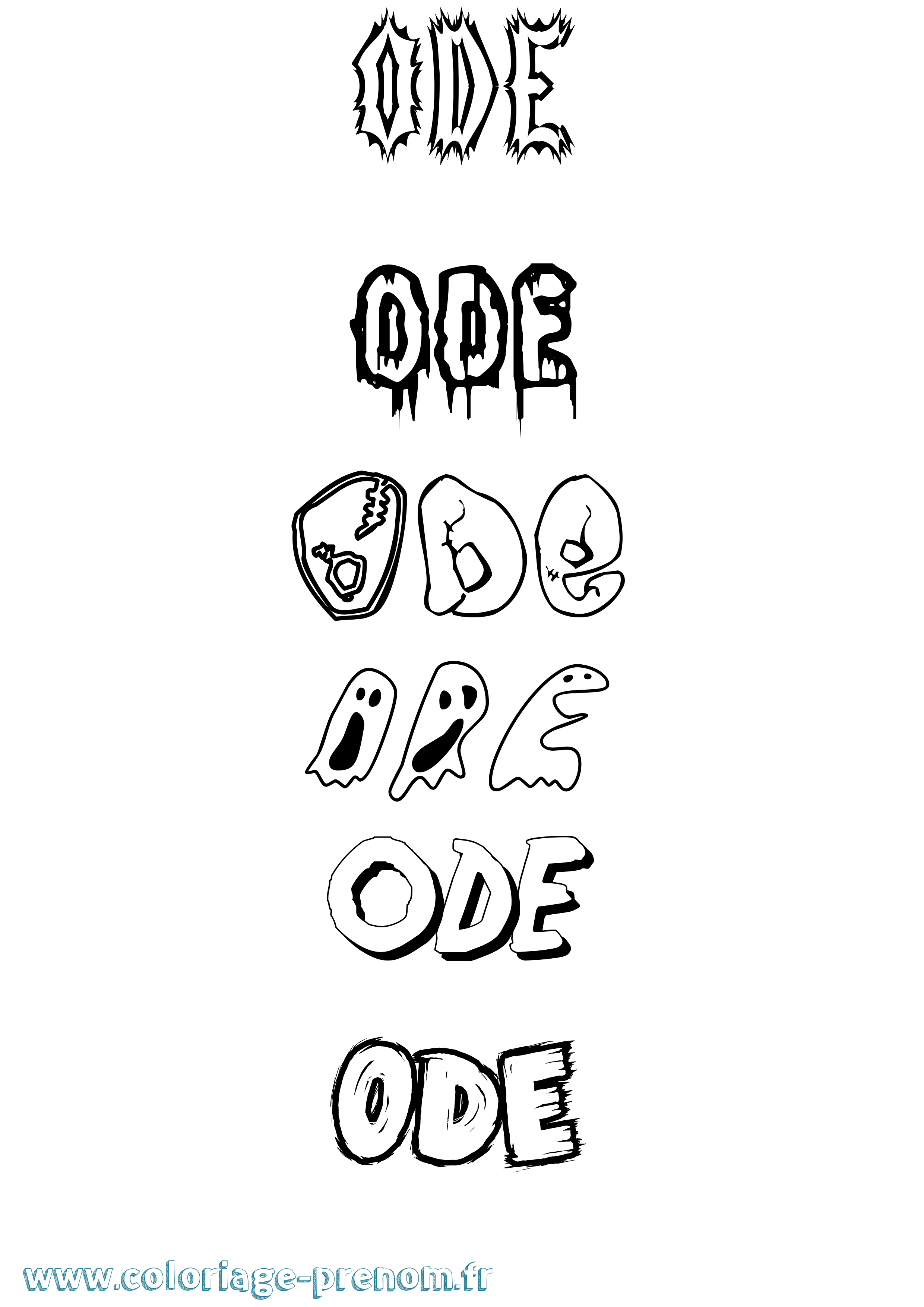 Coloriage Ode Frisson Coloriage prénom Ode Frisson