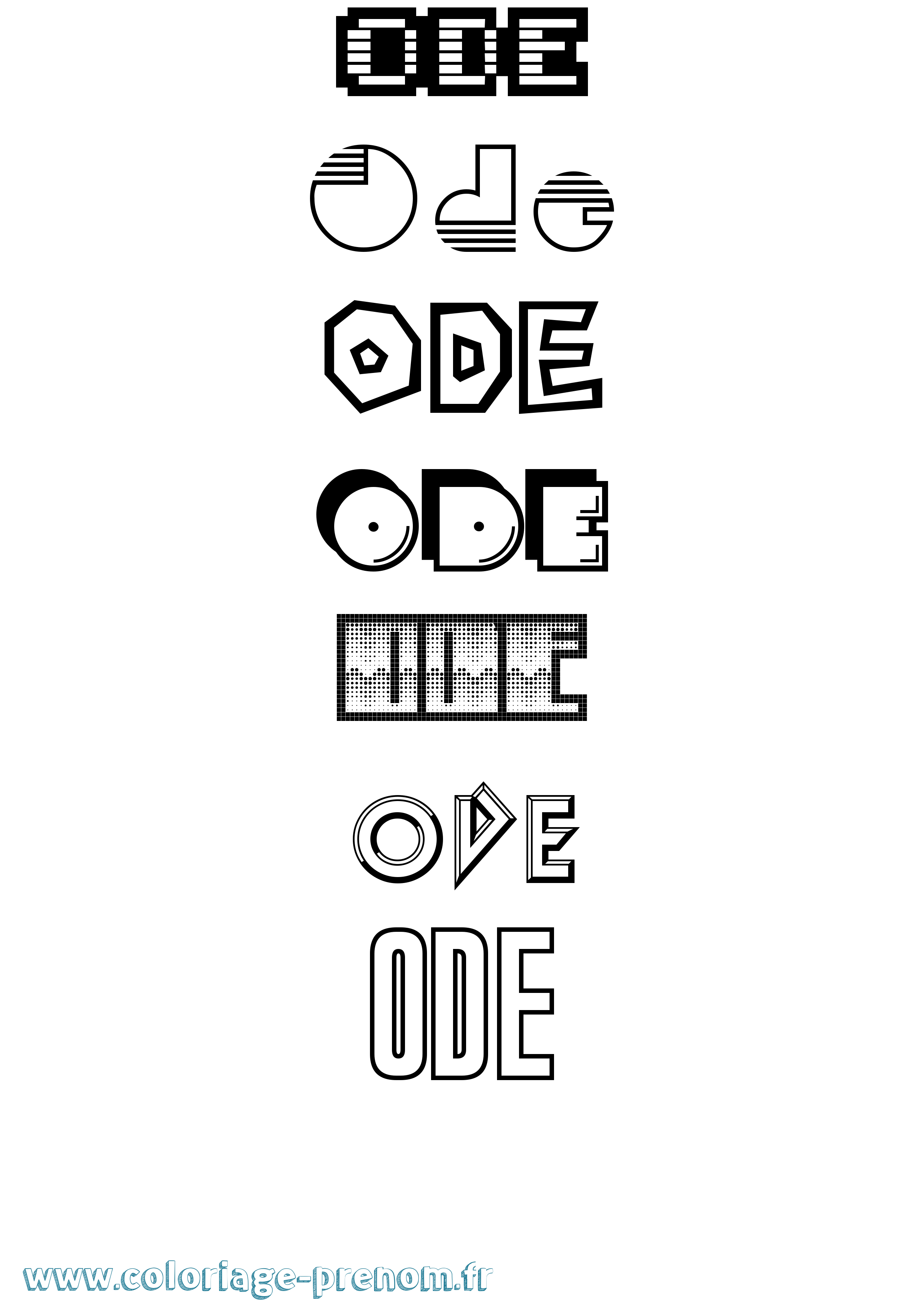 Coloriage Ode Jeux Vidéos Coloriage prénom Ode Jeux Vidéos