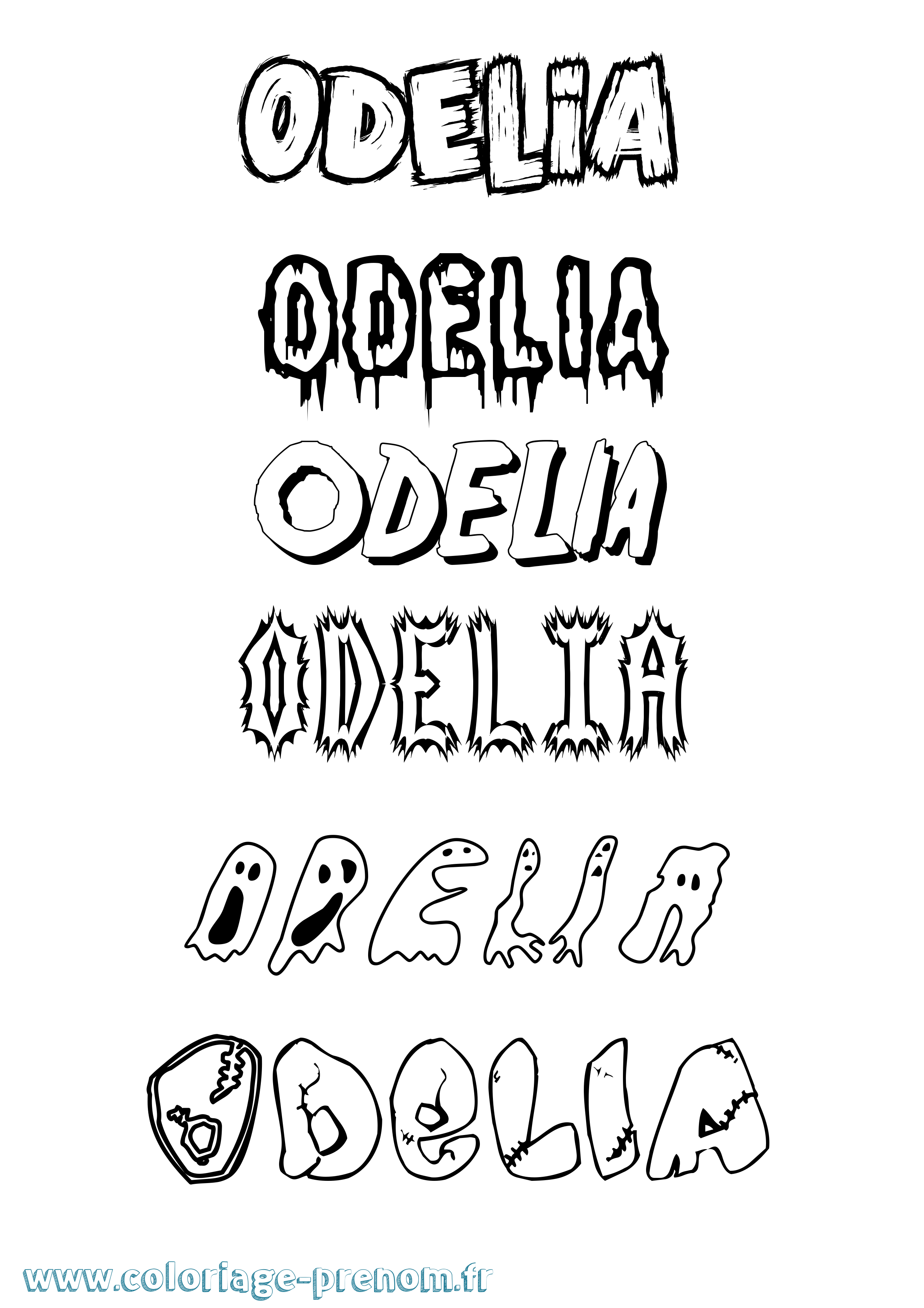 Coloriage prénom Odelia