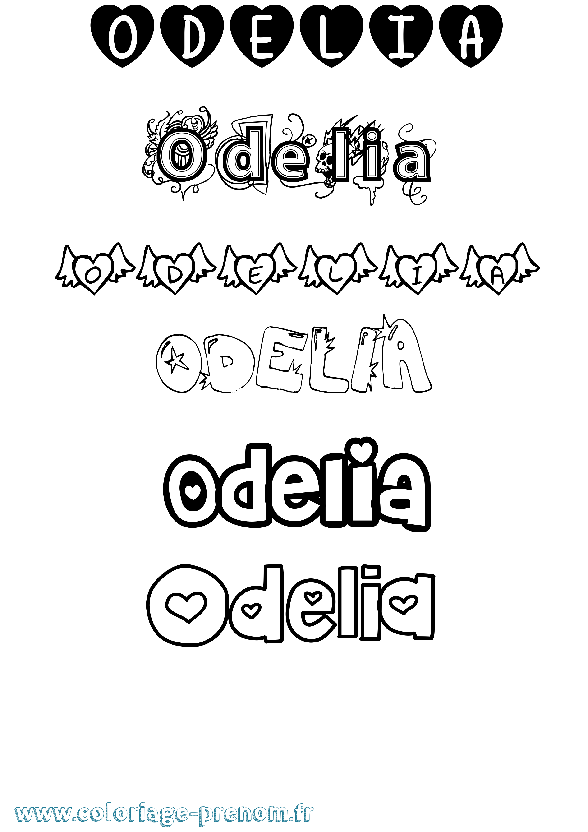Coloriage prénom Odelia